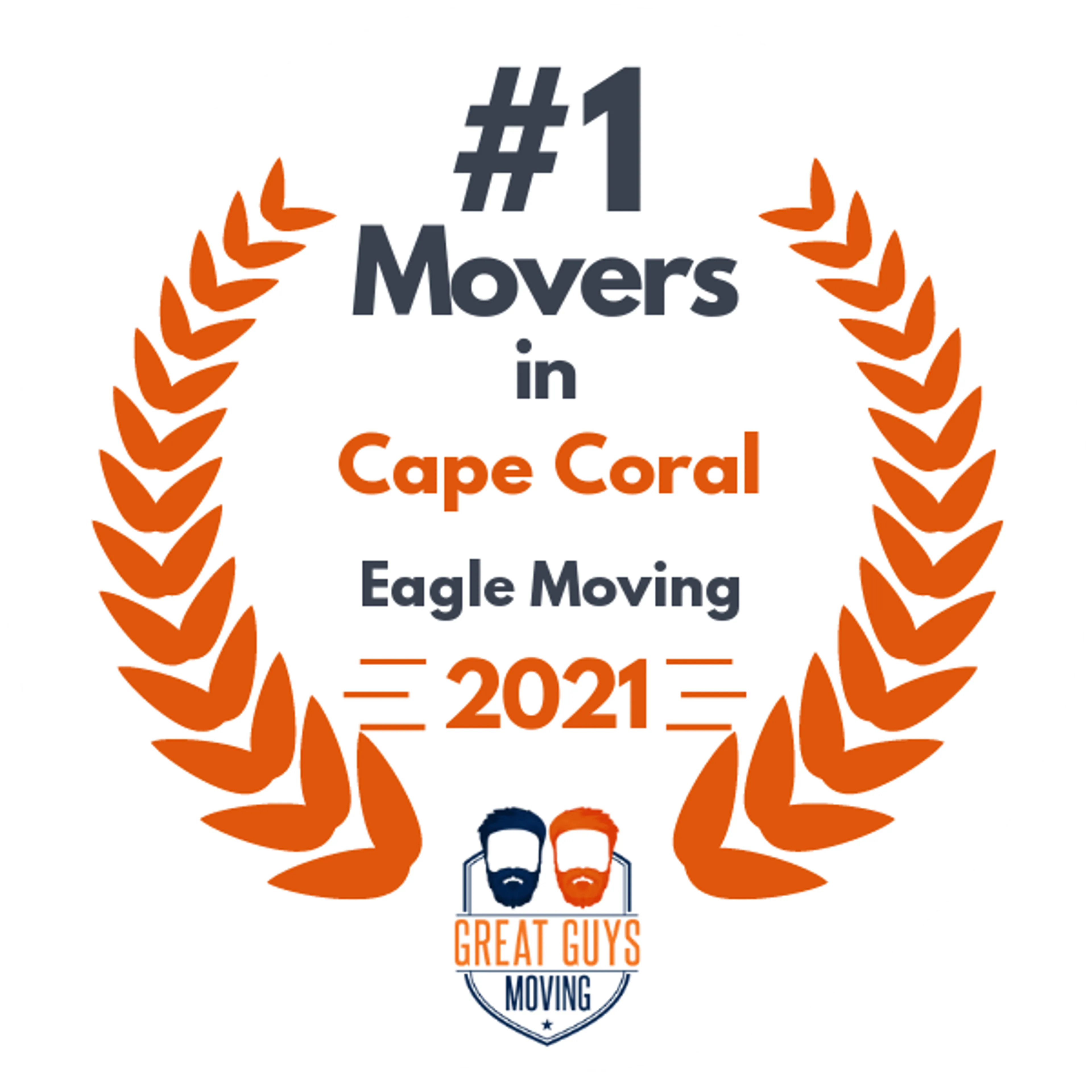 #1 Ranked Movers in Cape Coral, FL 2021 award