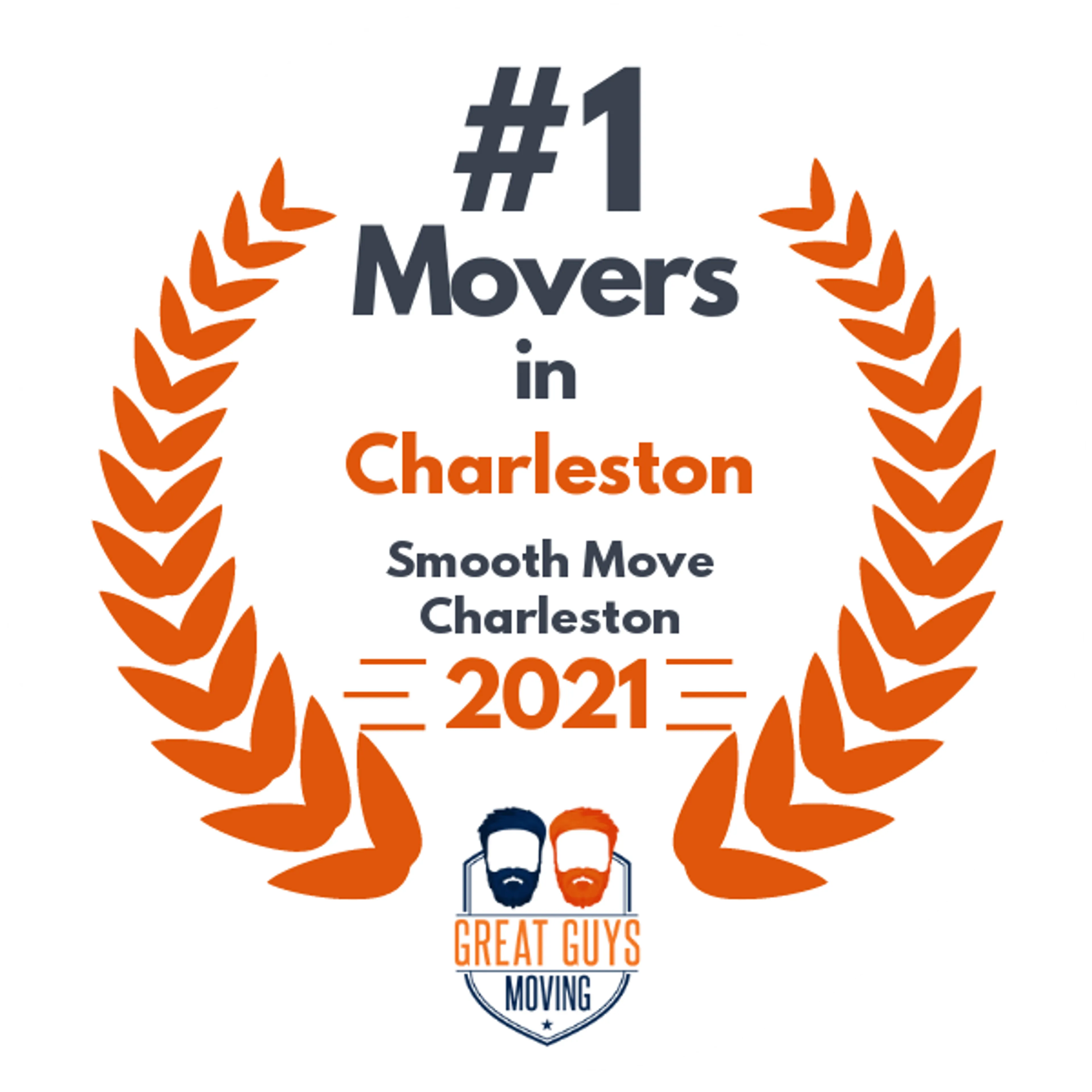 #1 Ranked Movers in Charleston, SC 2021 award
