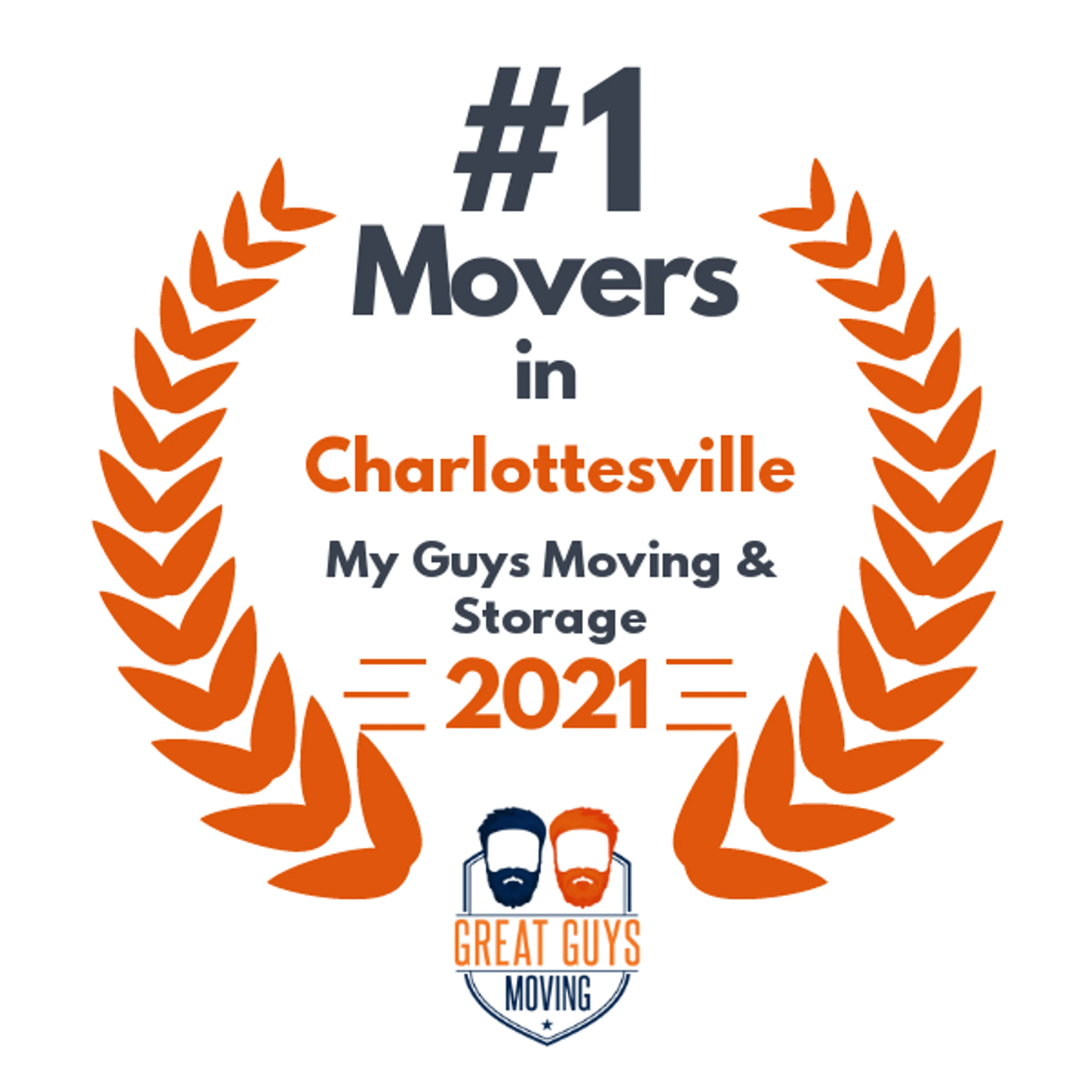 #1 Ranked Movers in Roanoke, VA 2021 award