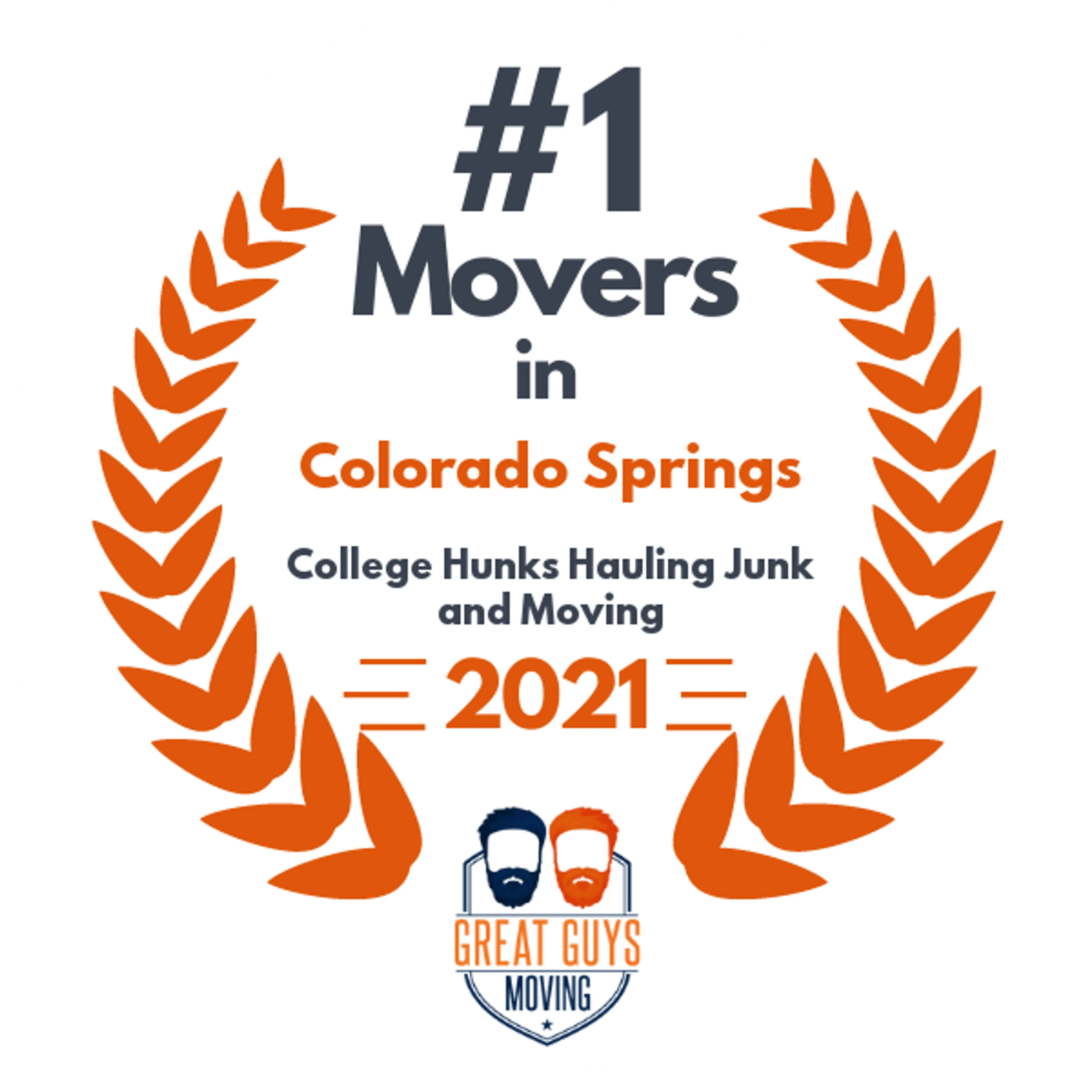 #1 Ranked Movers in Colorado Springs, CO 2021 award