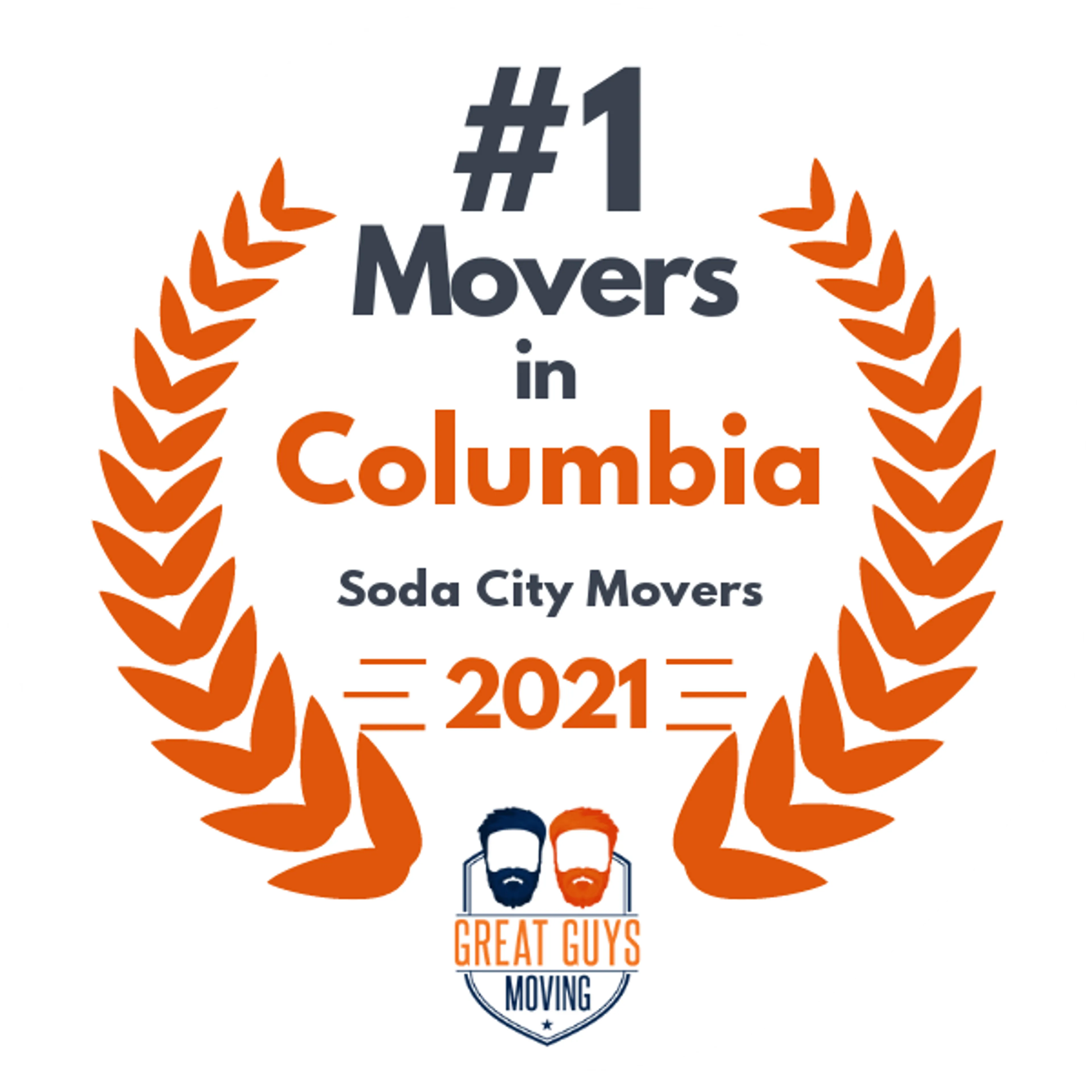 #1 Ranked Movers in Columbia, SC 2021 award