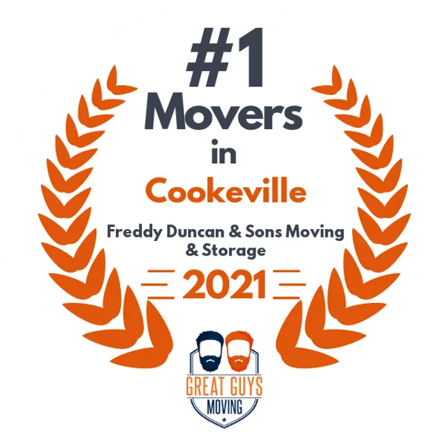 #1 Ranked Movers in Cookeville, TN 2021 award