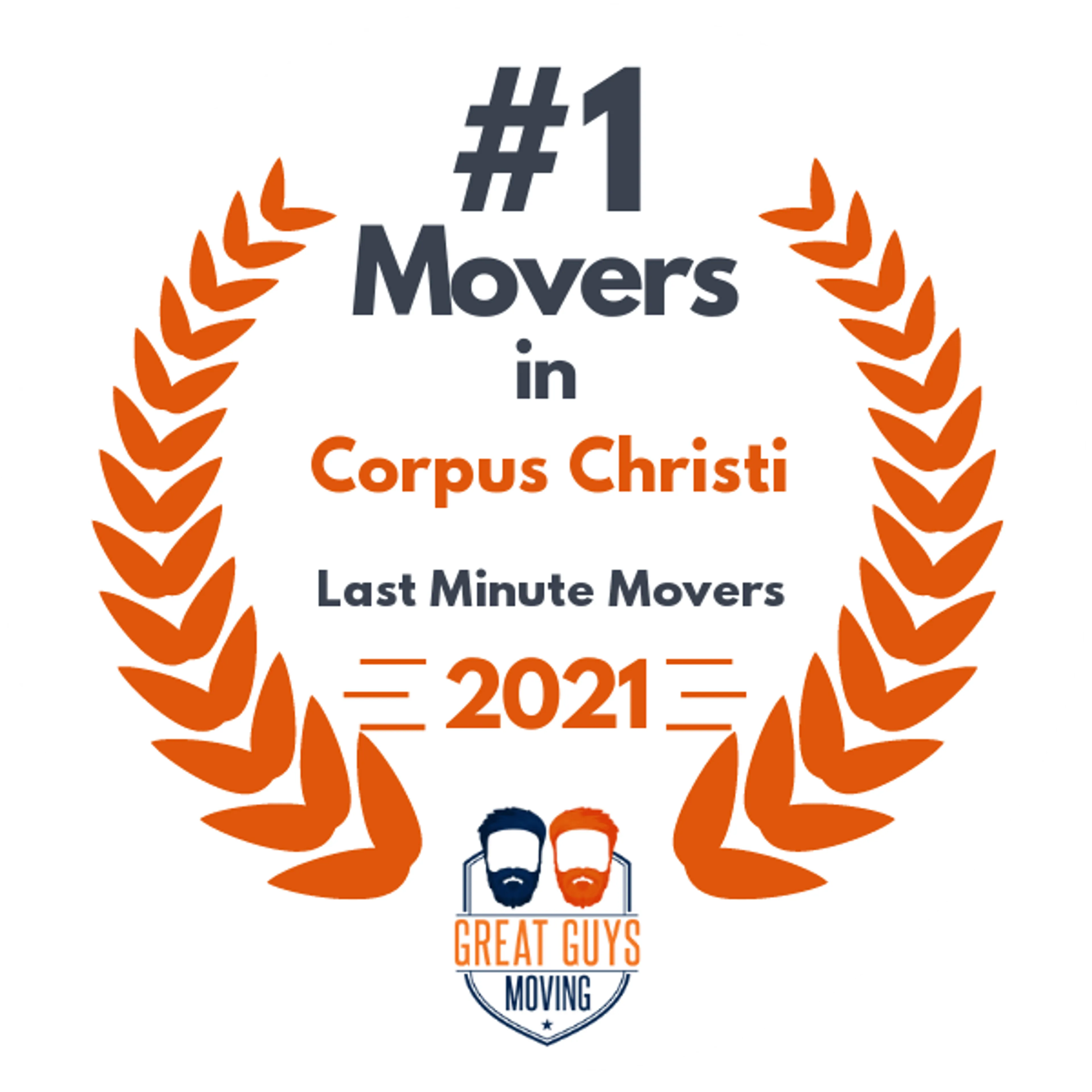 #1 Ranked Movers in Corpus Christi, TX 2021 award
