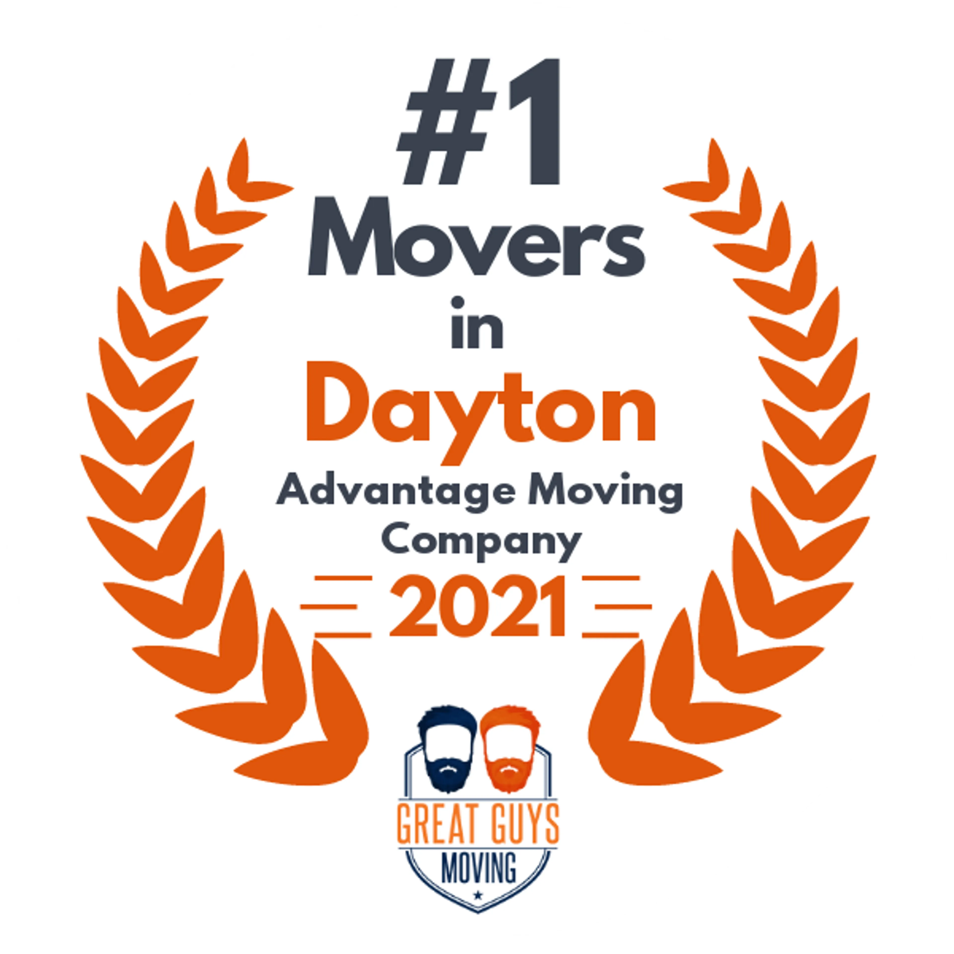 #1 Ranked Movers in Dayton, OH 2021 award