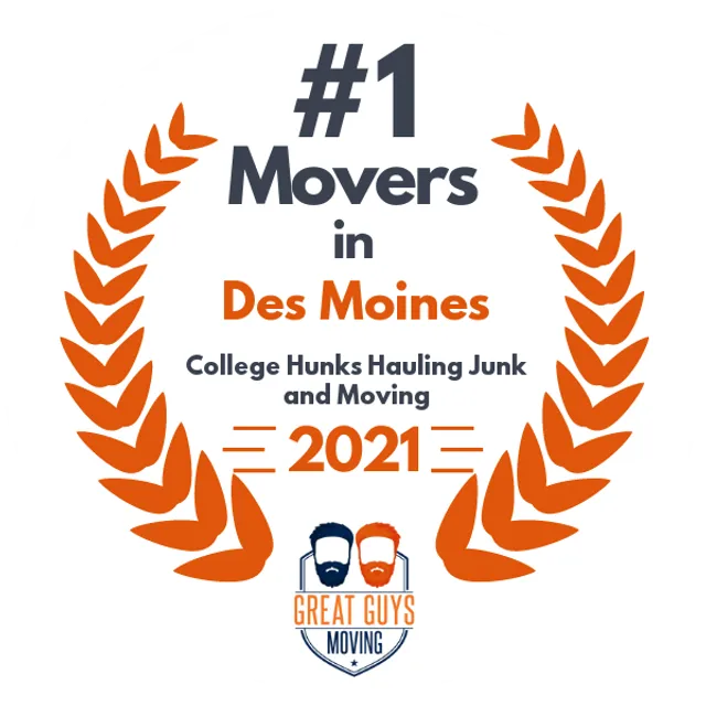 #1 Ranked Movers in Des Moines, IA 2021 award