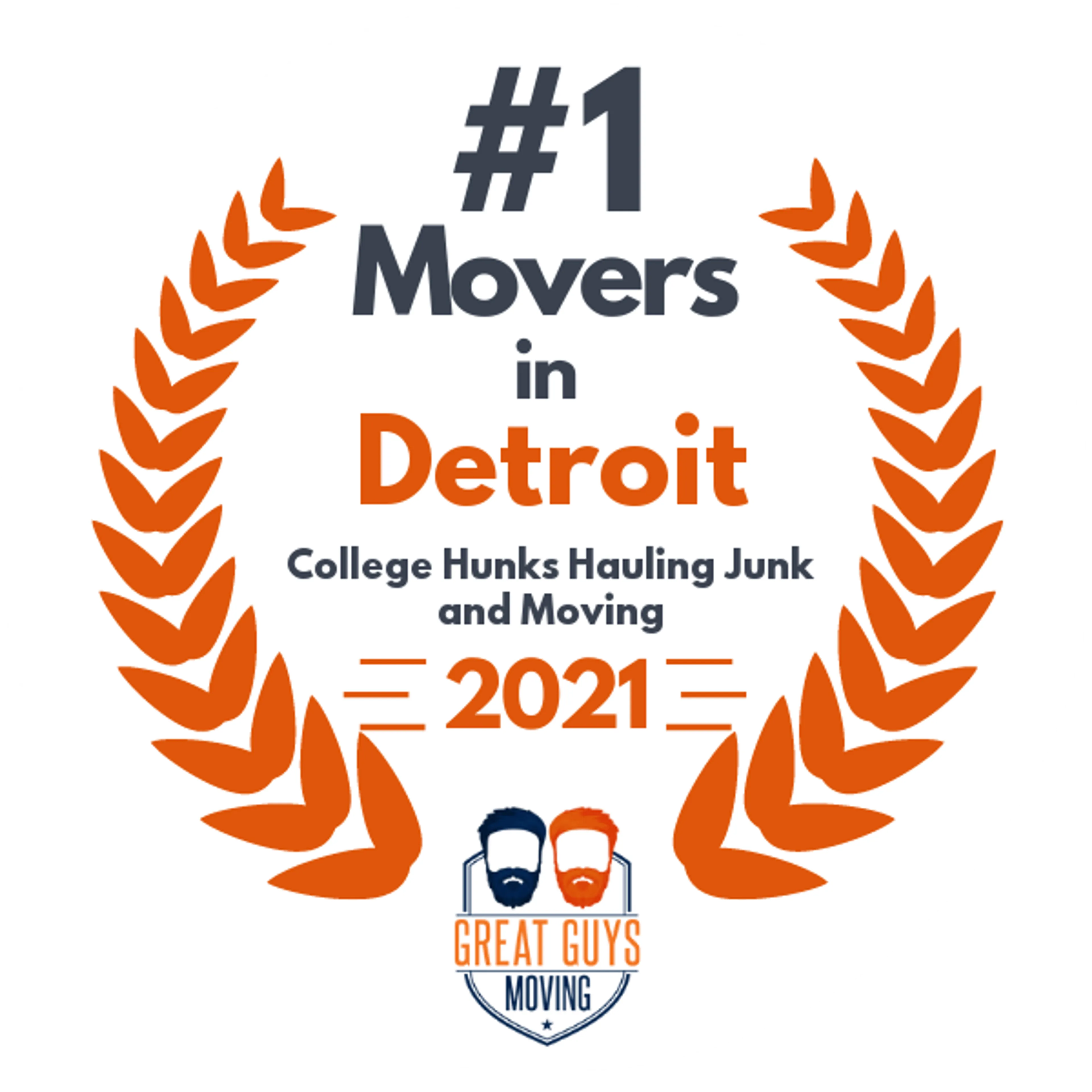 #1 Ranked Movers in Detroit, MI 2021 award