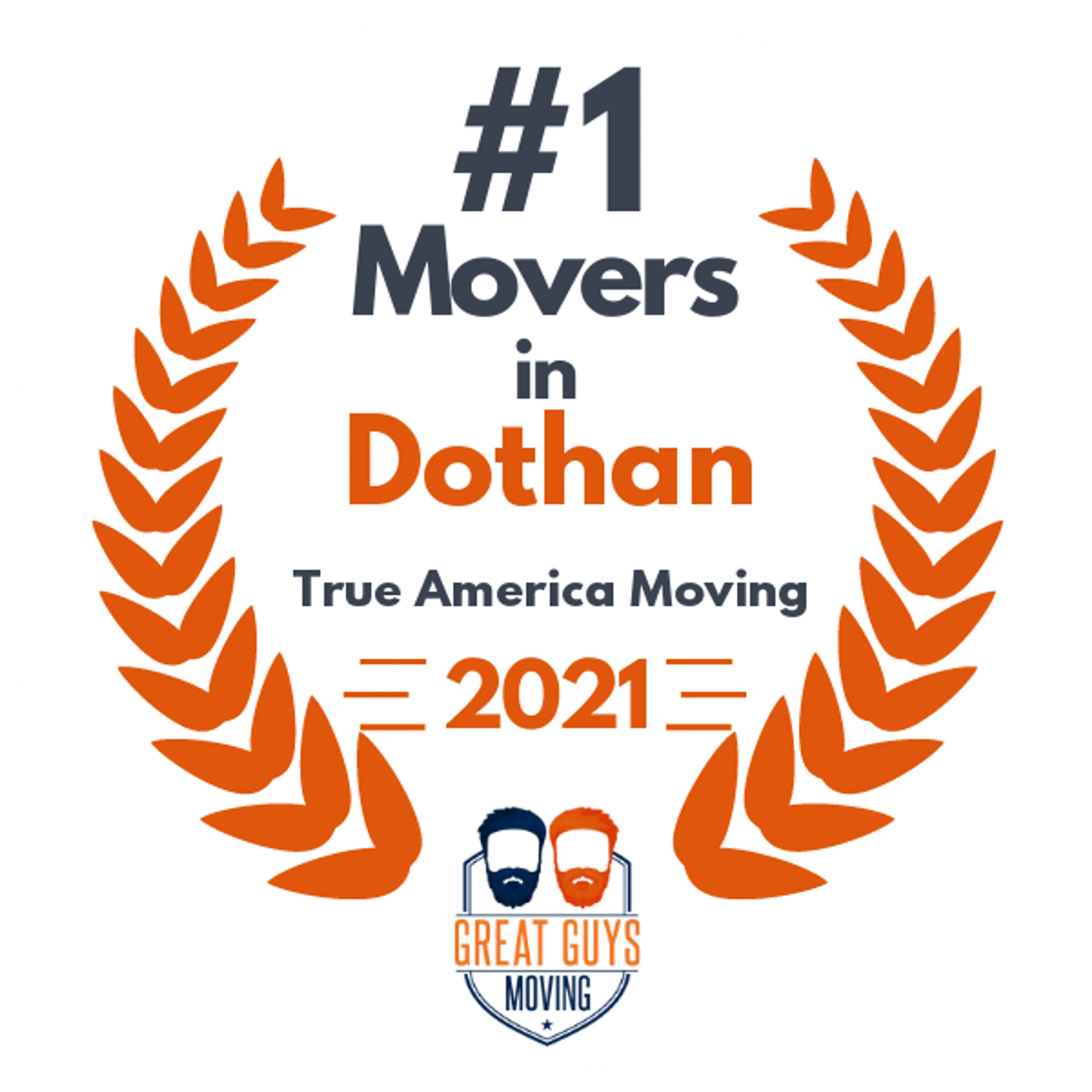 #1 Ranked Movers in Dothan, AL 2021 award