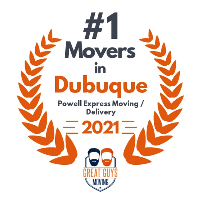 #1 Ranked Movers in Dubuque, IA 2021 award