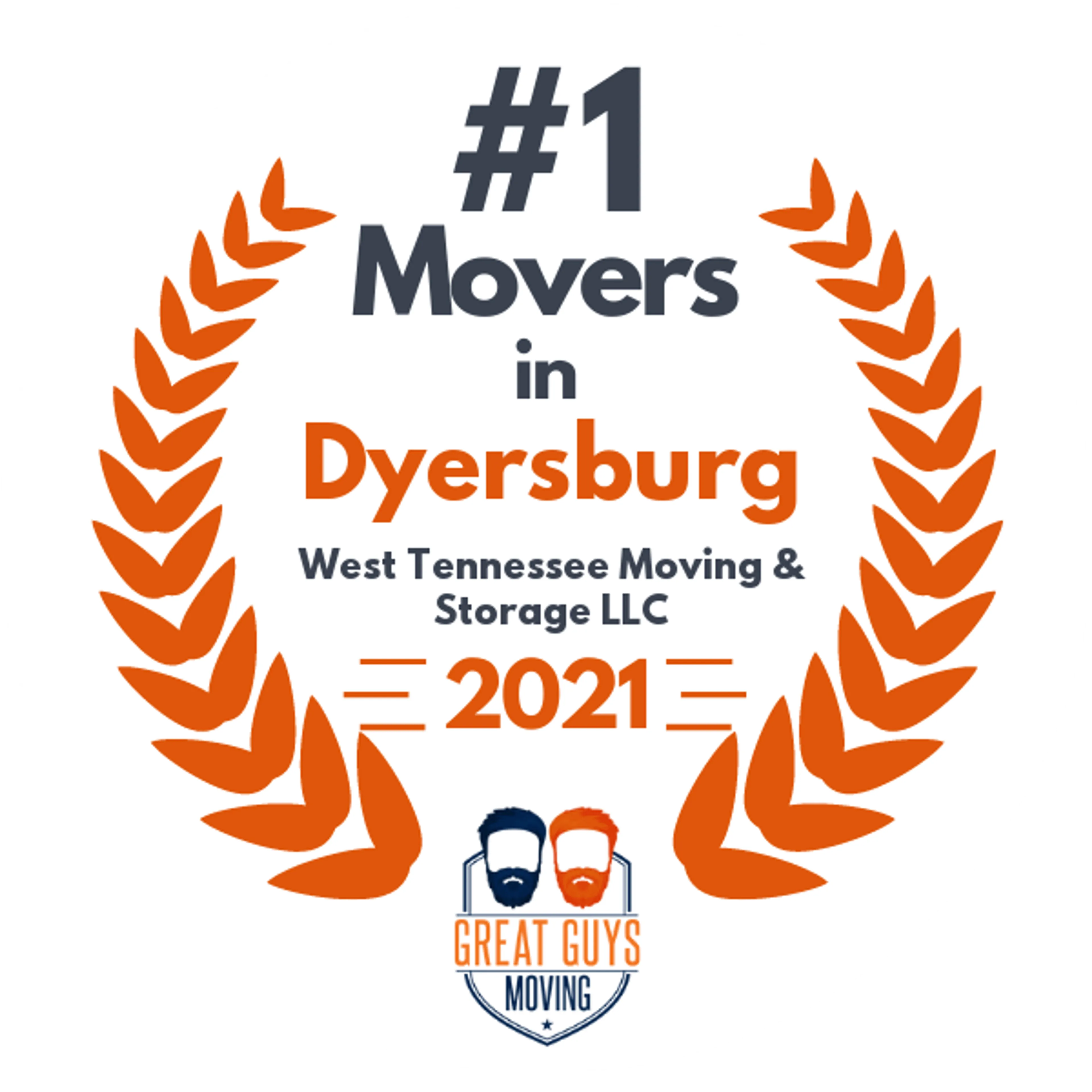 #1 Ranked Movers in Dyersburg, TN 2021 award