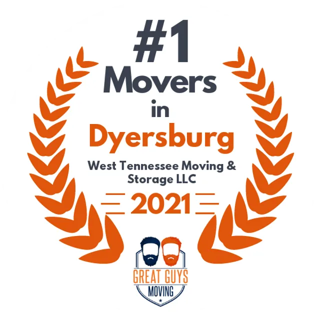 #1 Ranked Movers in Dyersburg, TN 2021 award