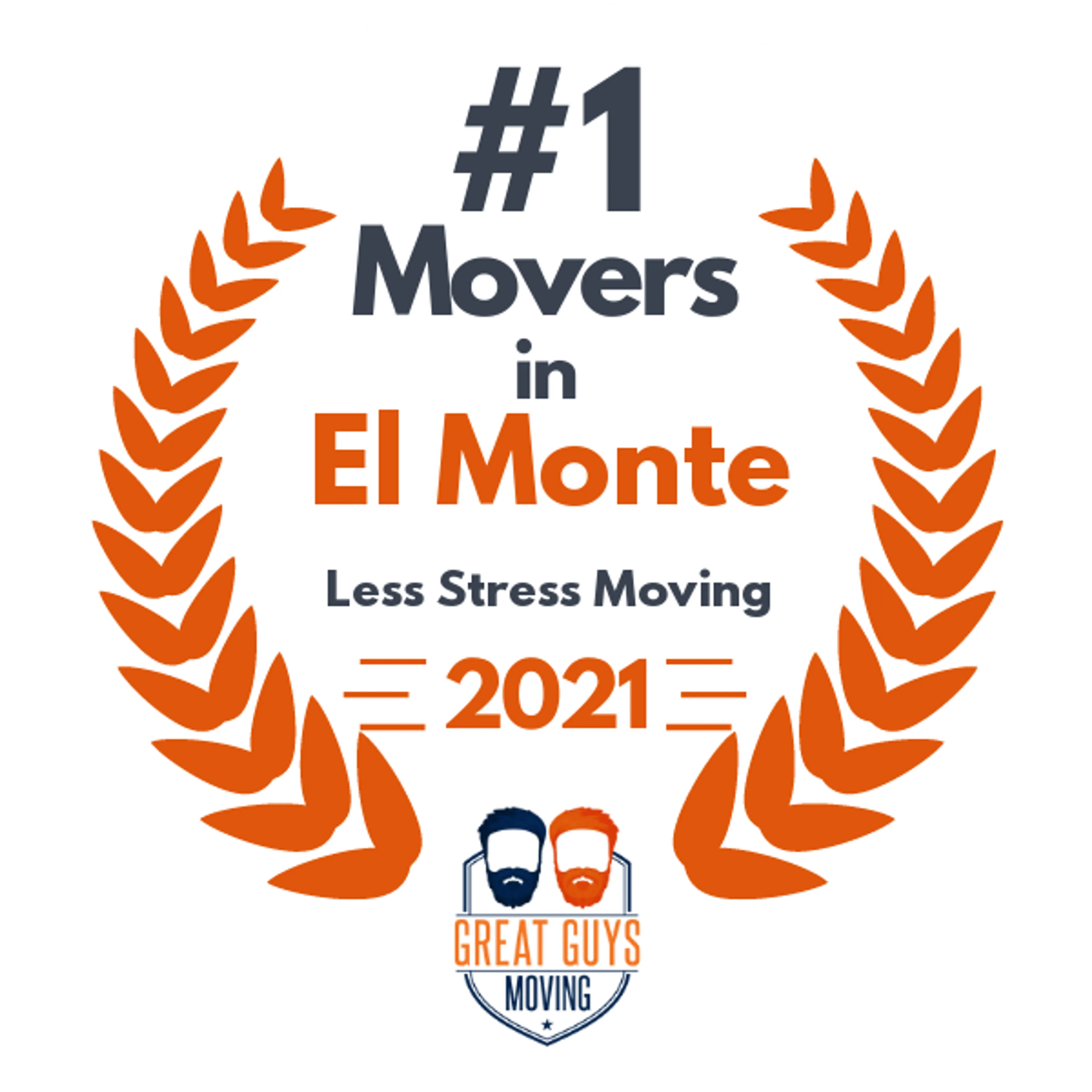 #1 Ranked Movers in El Monte, CA 2021 award