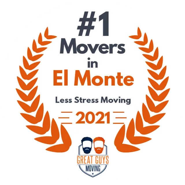 #1 Ranked Movers in El Monte, CA 2021 award