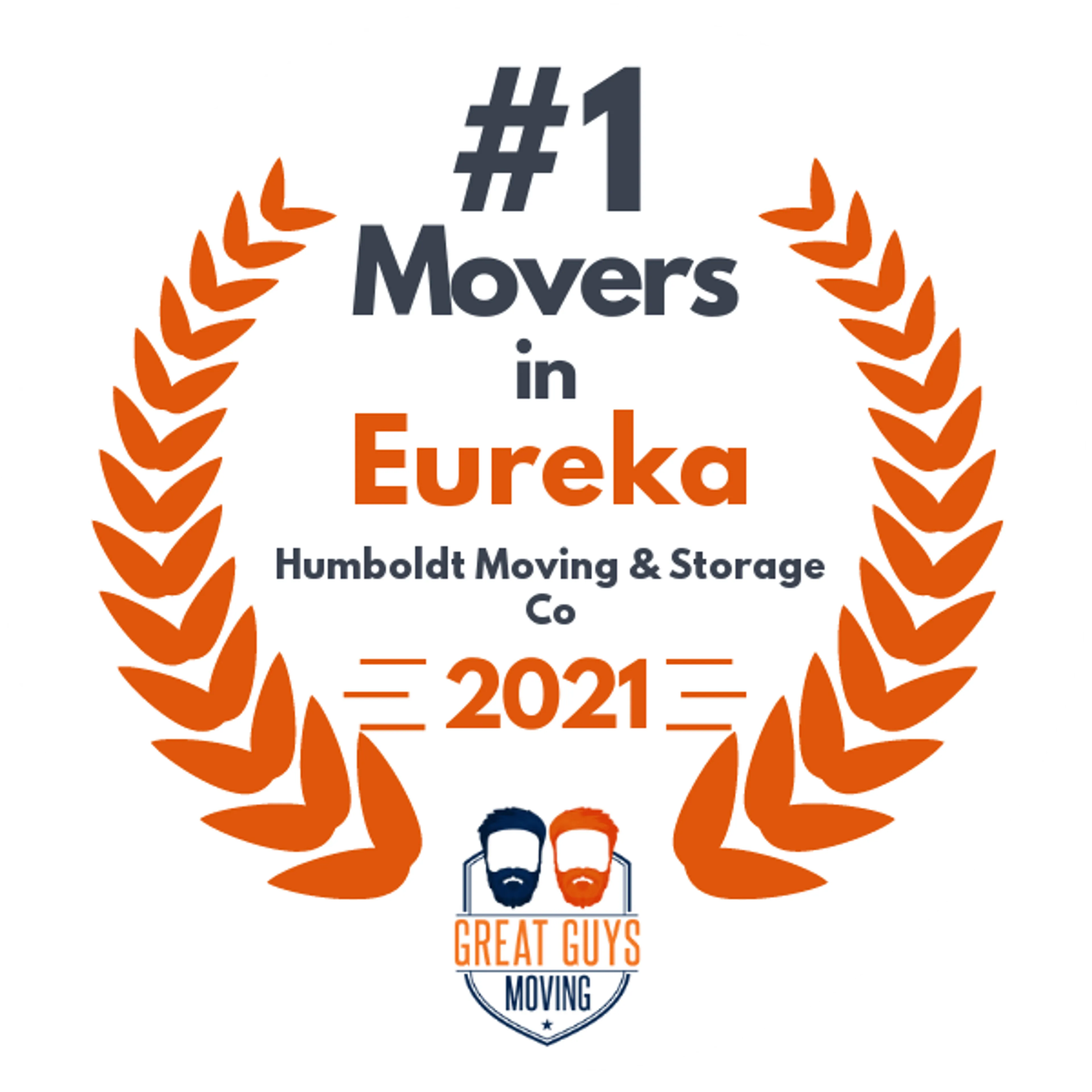 #1 Ranked Movers in Eureka, CA 2021 award