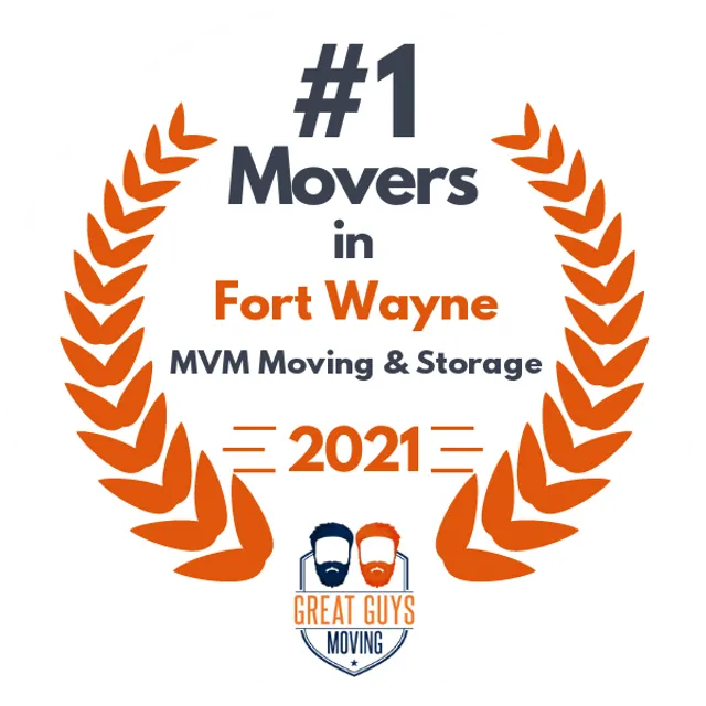 #1 Ranked Movers in Fort Wayne, IN 2021 award