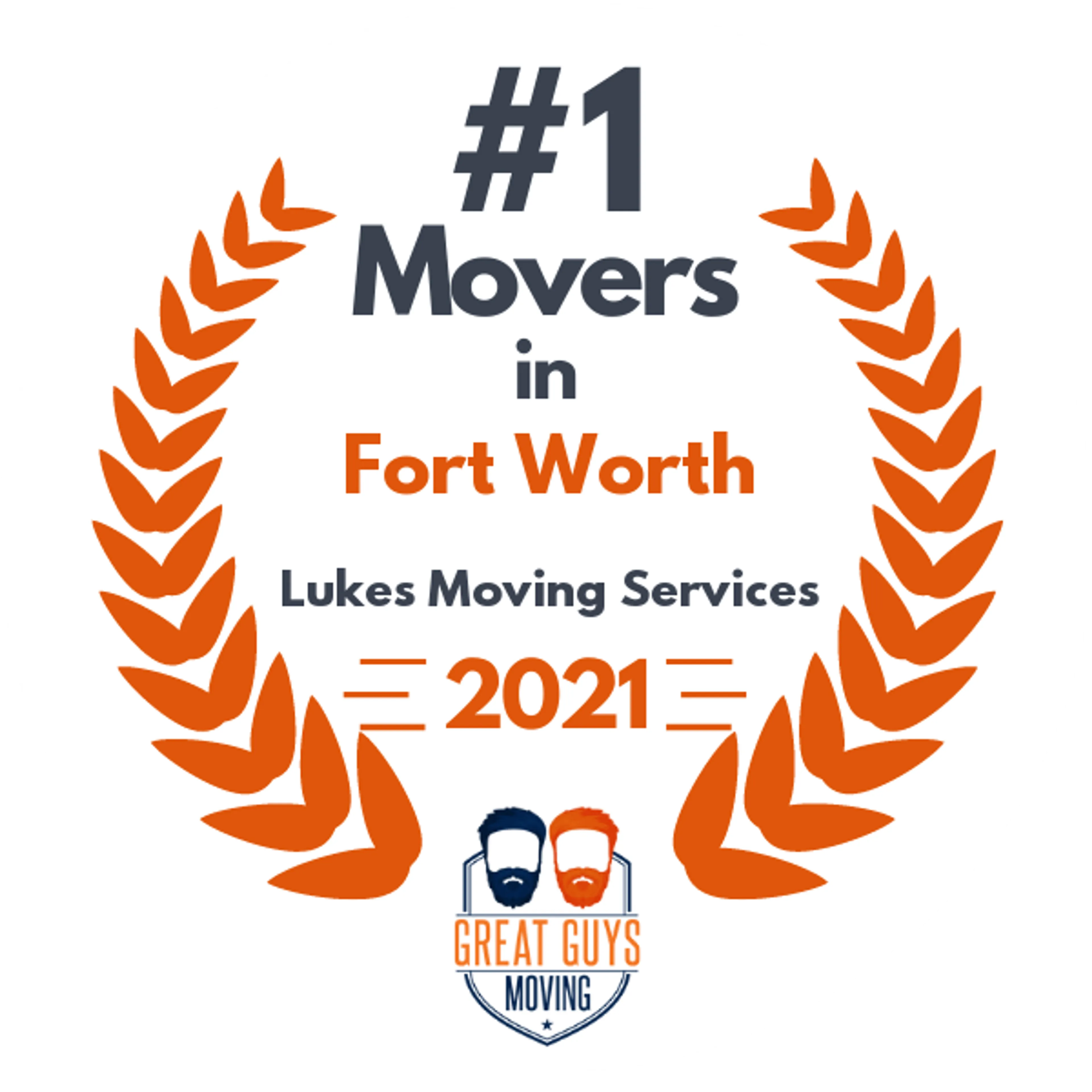 #1 Ranked Movers in Fort Worth, TX 2021 award