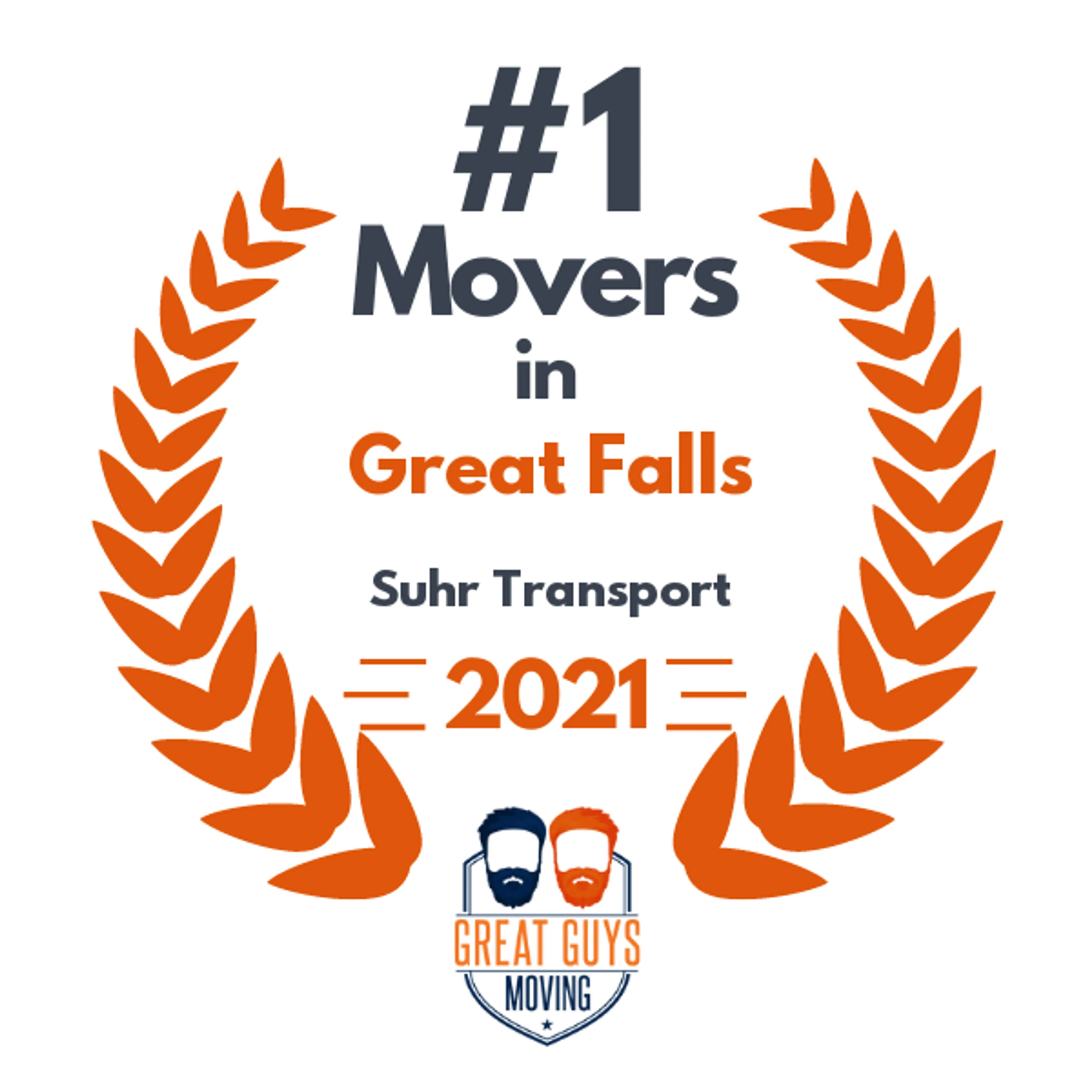 #1 Ranked Movers in Great Falls, MT 2021 award