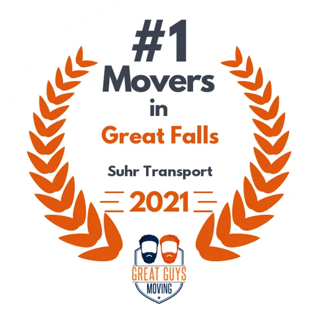 #1 Ranked Movers in Great Falls, MT 2021 award