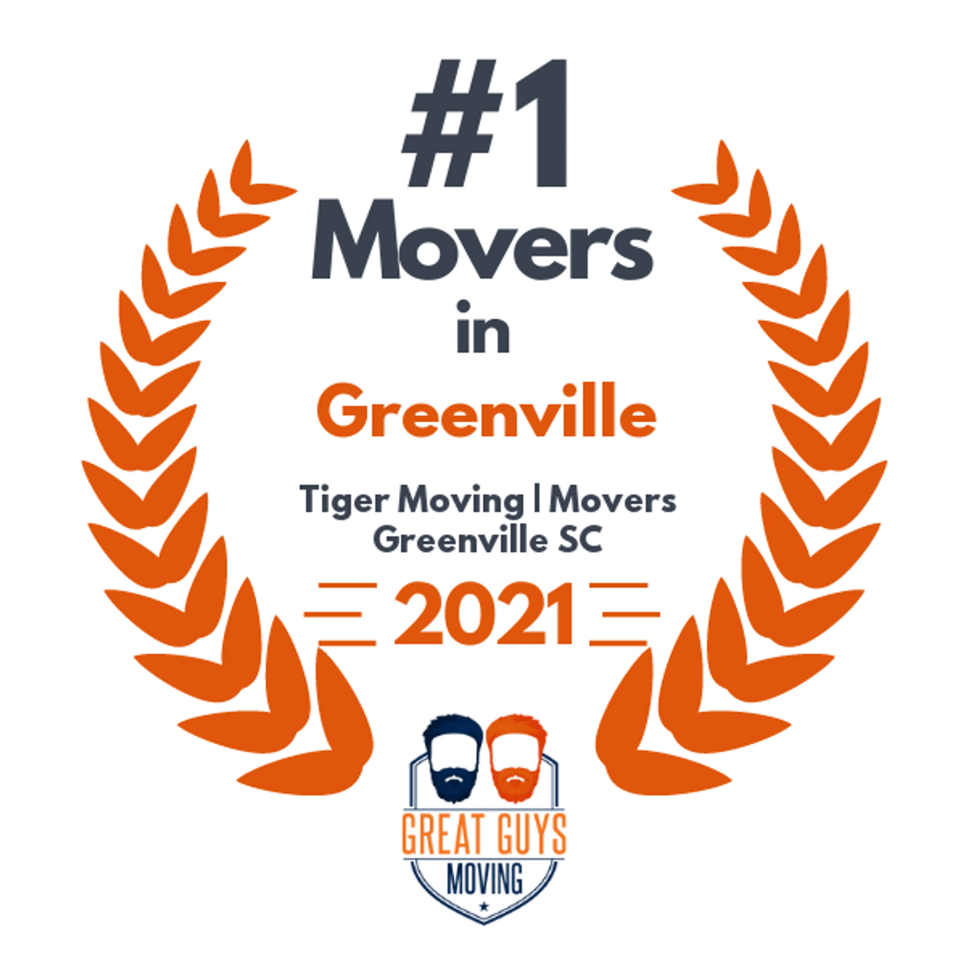 #1 Ranked Movers in Columbia, SC 2021 award