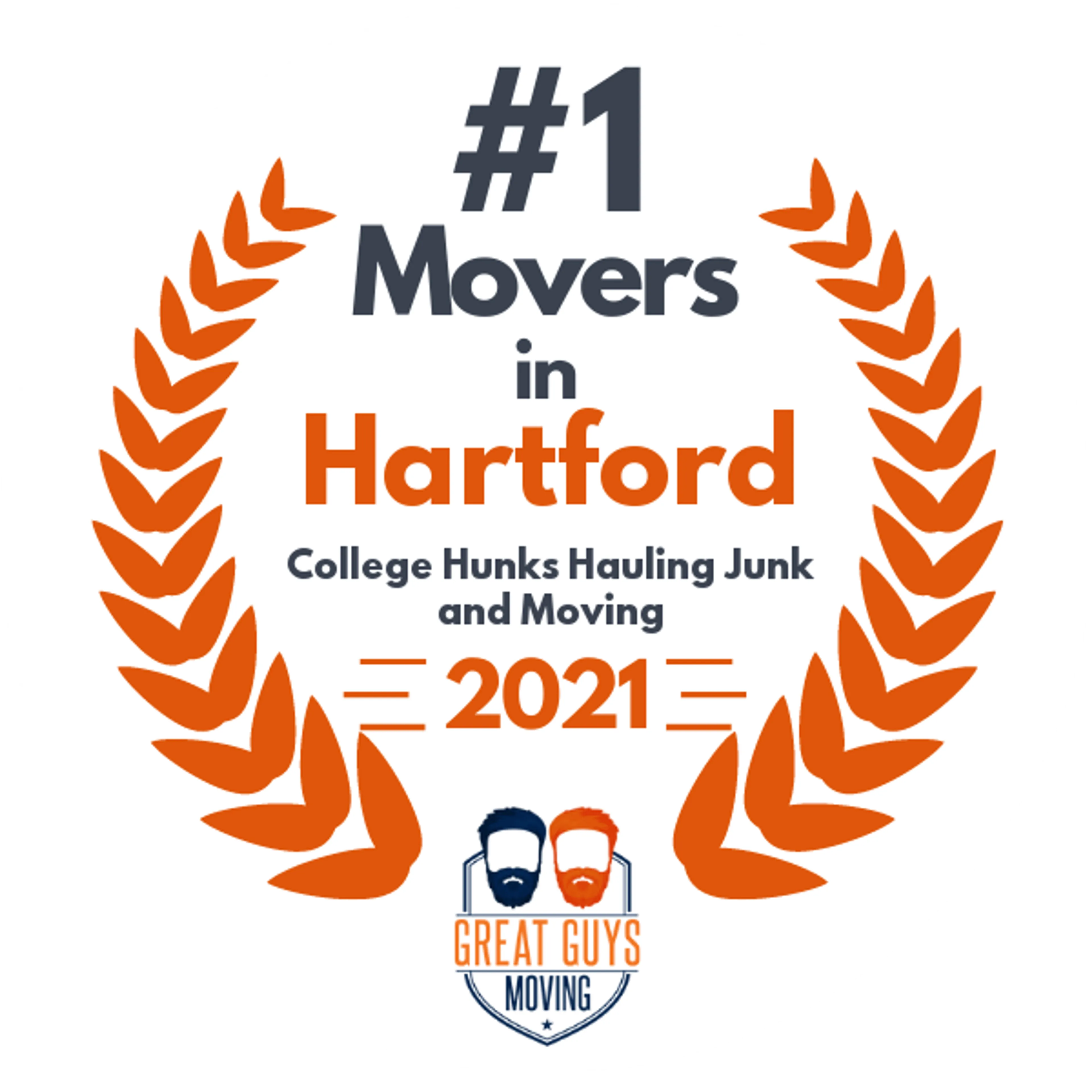 #1 Ranked Movers in Hartford, CT 2021 award