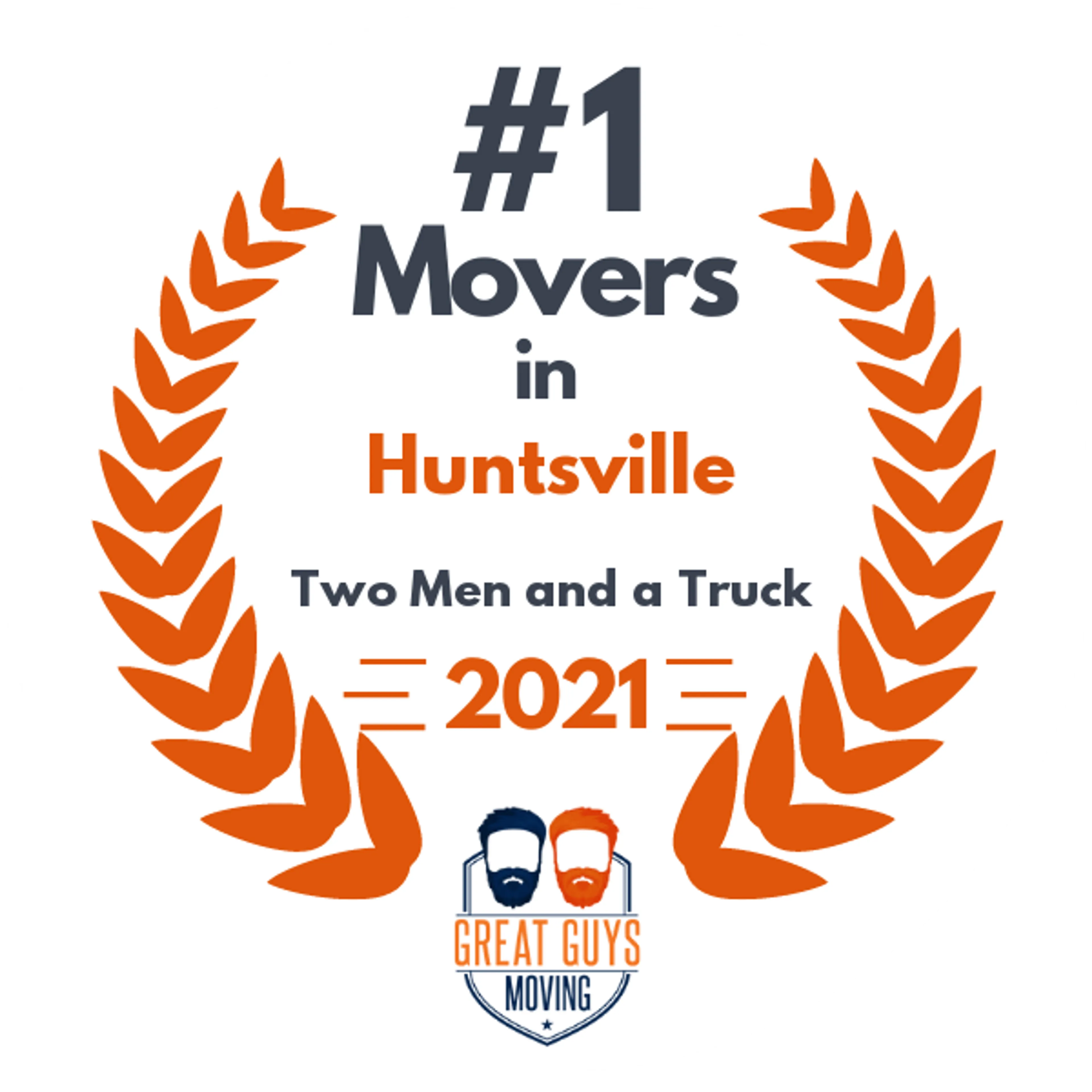 #1 Ranked Movers in Huntsville, AL 2021 award