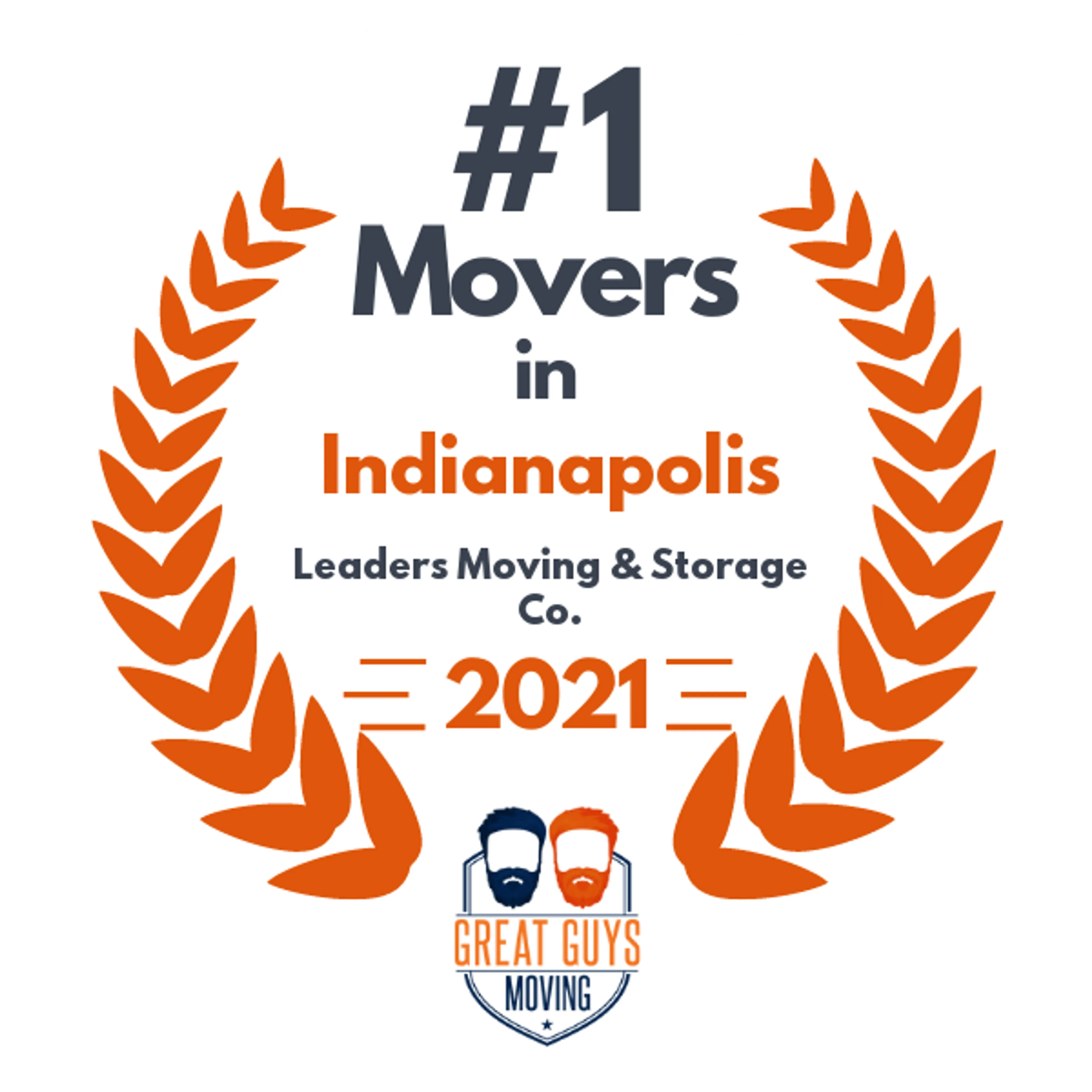 #1 Ranked Movers in Indianapolis, IN 2021 award