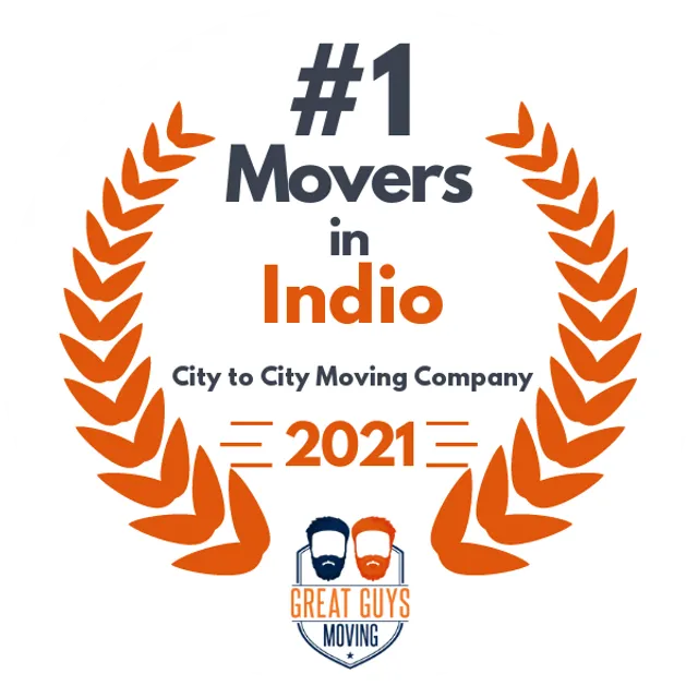 #1 Ranked Movers in Indio, CA 2021 award