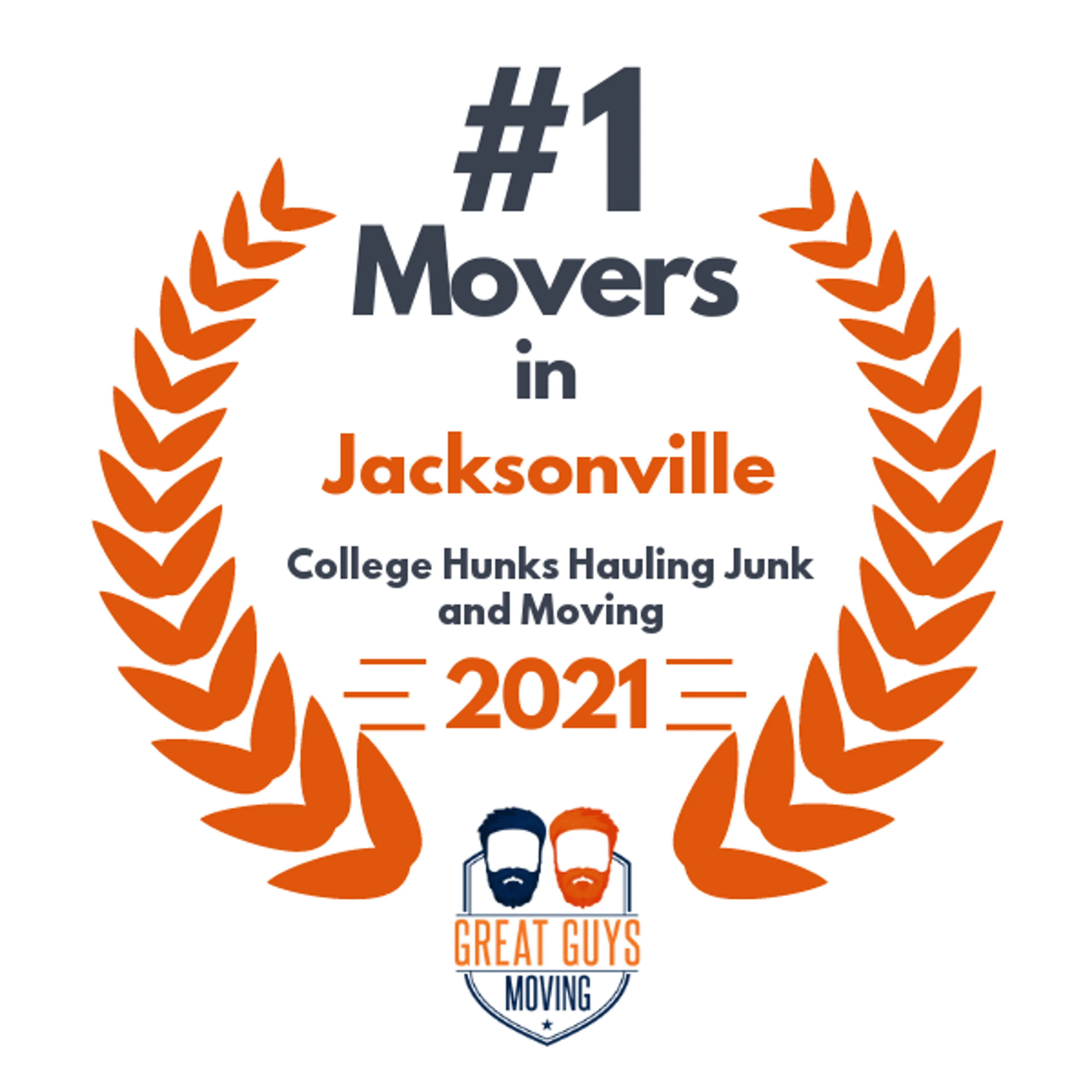 #1 Ranked Movers in Jacksonville, FL 2021 award