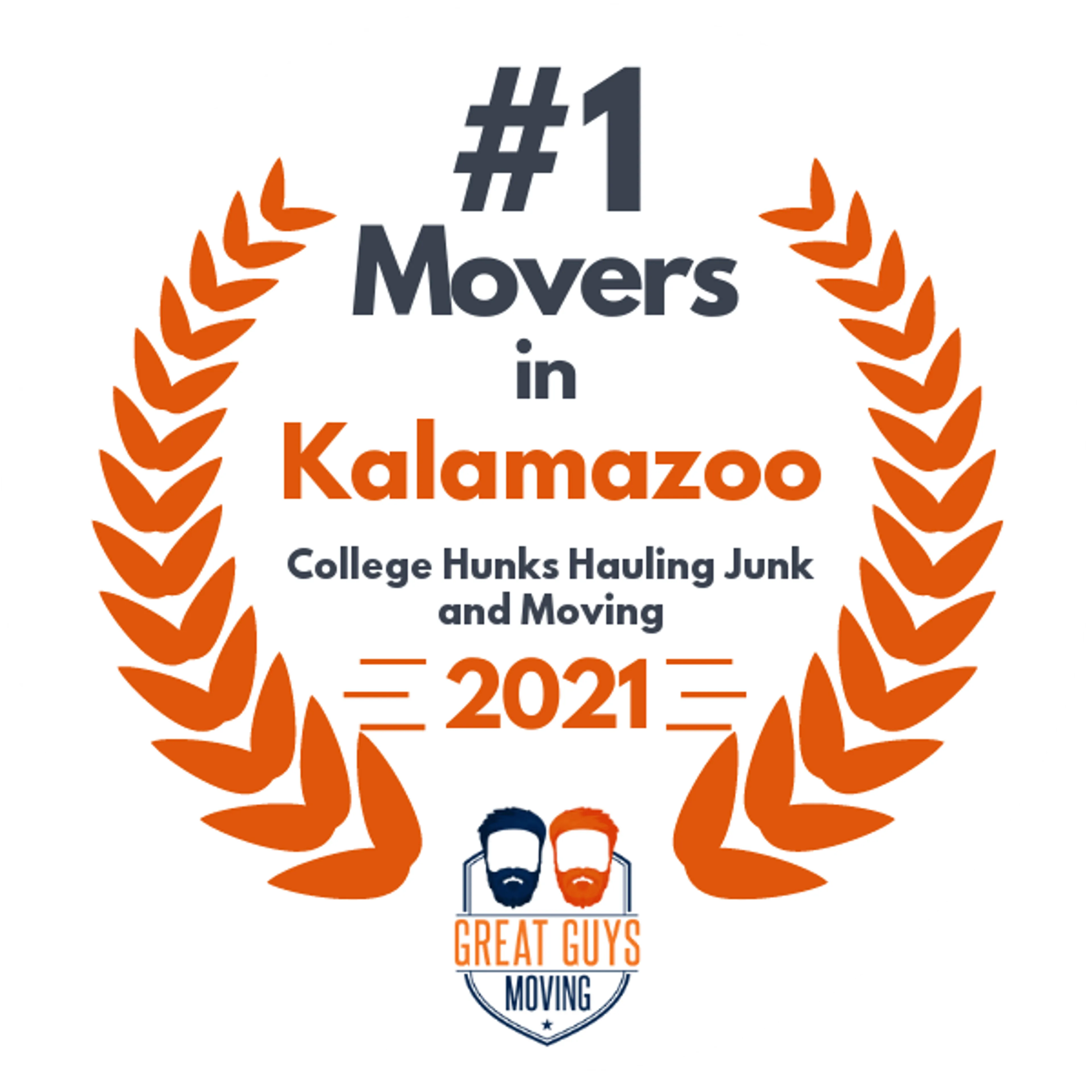 #1 Ranked Movers in Kalamazoo, MI 2021 award