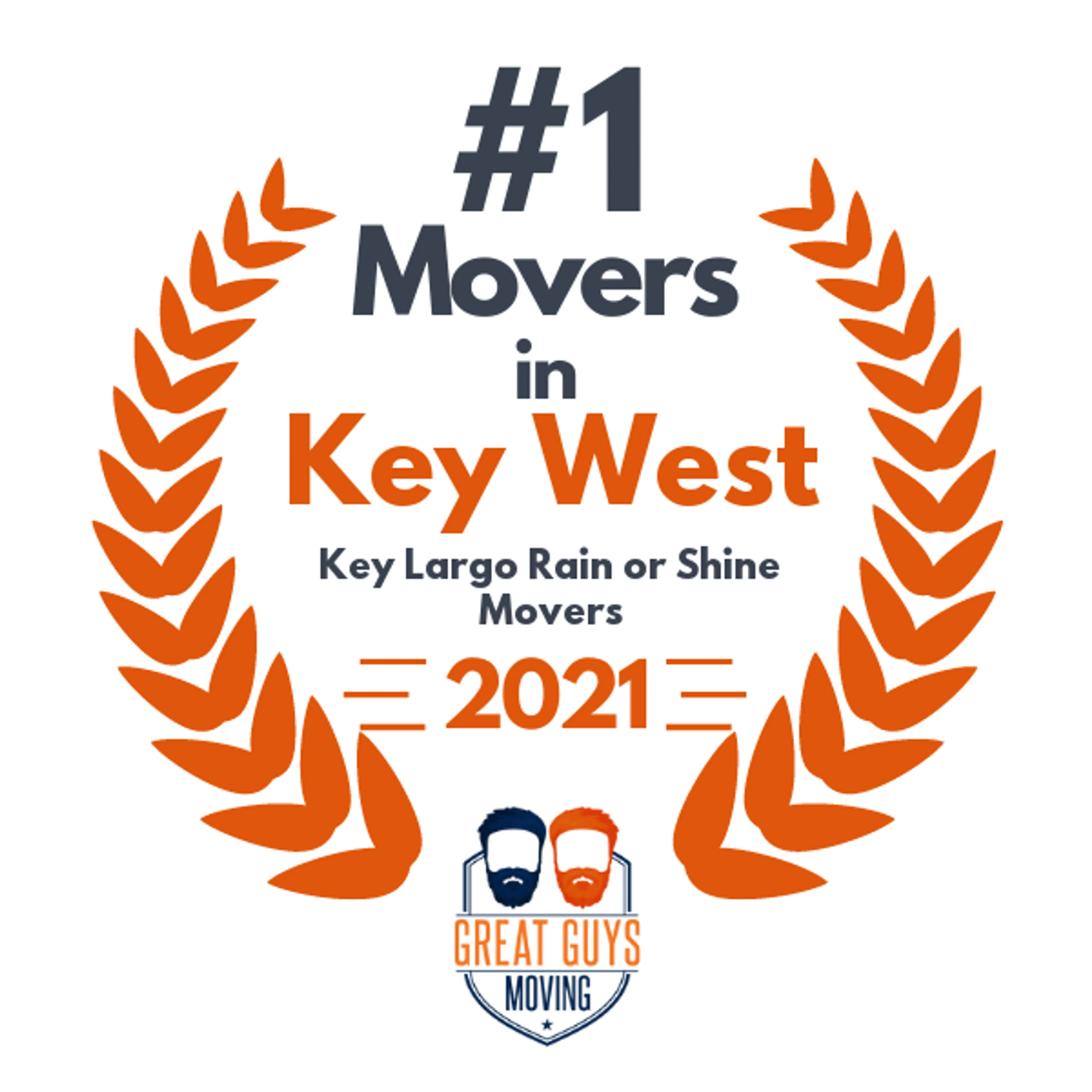 #1 Ranked Movers in Key West, FL 2021 award