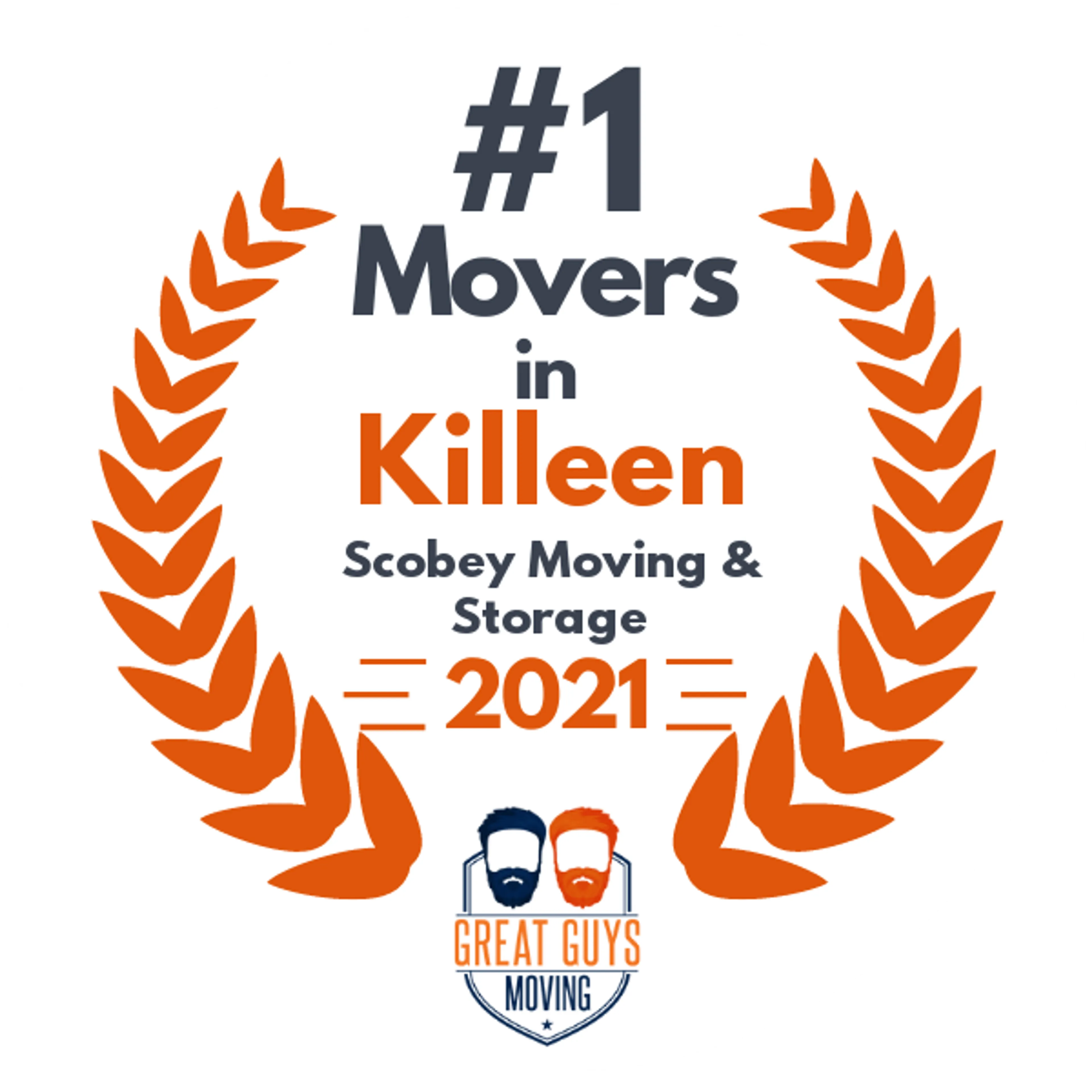 #1 Ranked Movers in Killeen, TX 2021 award