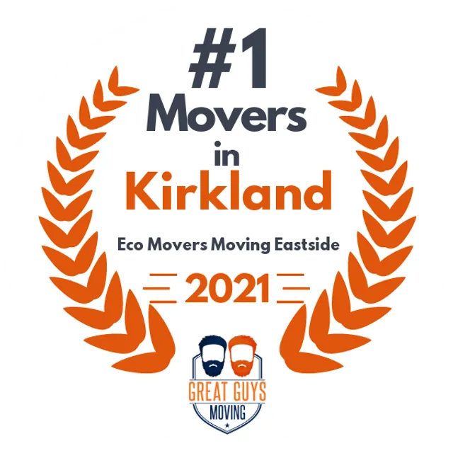 #1 Ranked Movers in Bellevue, WA 2021 award