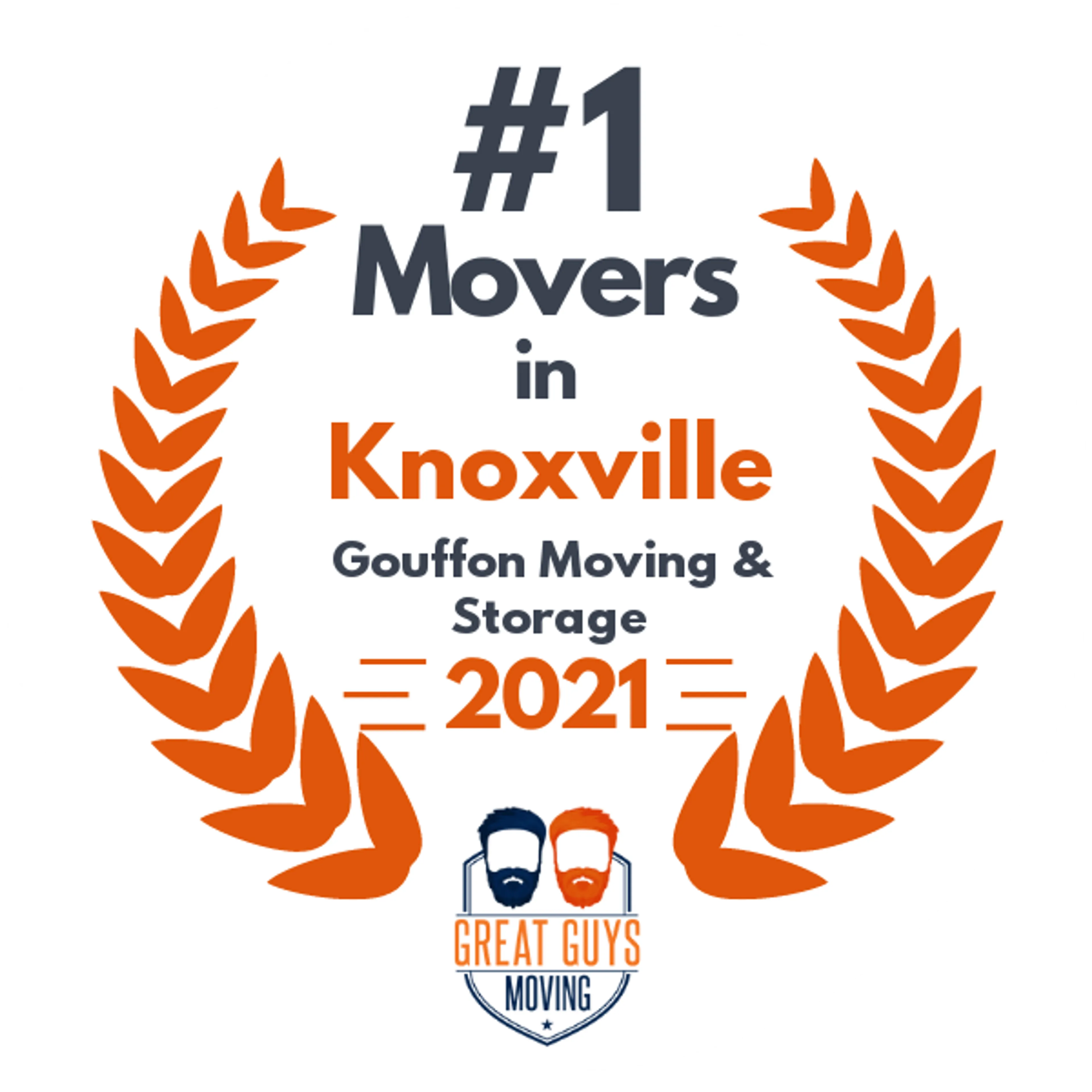 #1 Ranked Movers in Knoxville, TN 2021 award