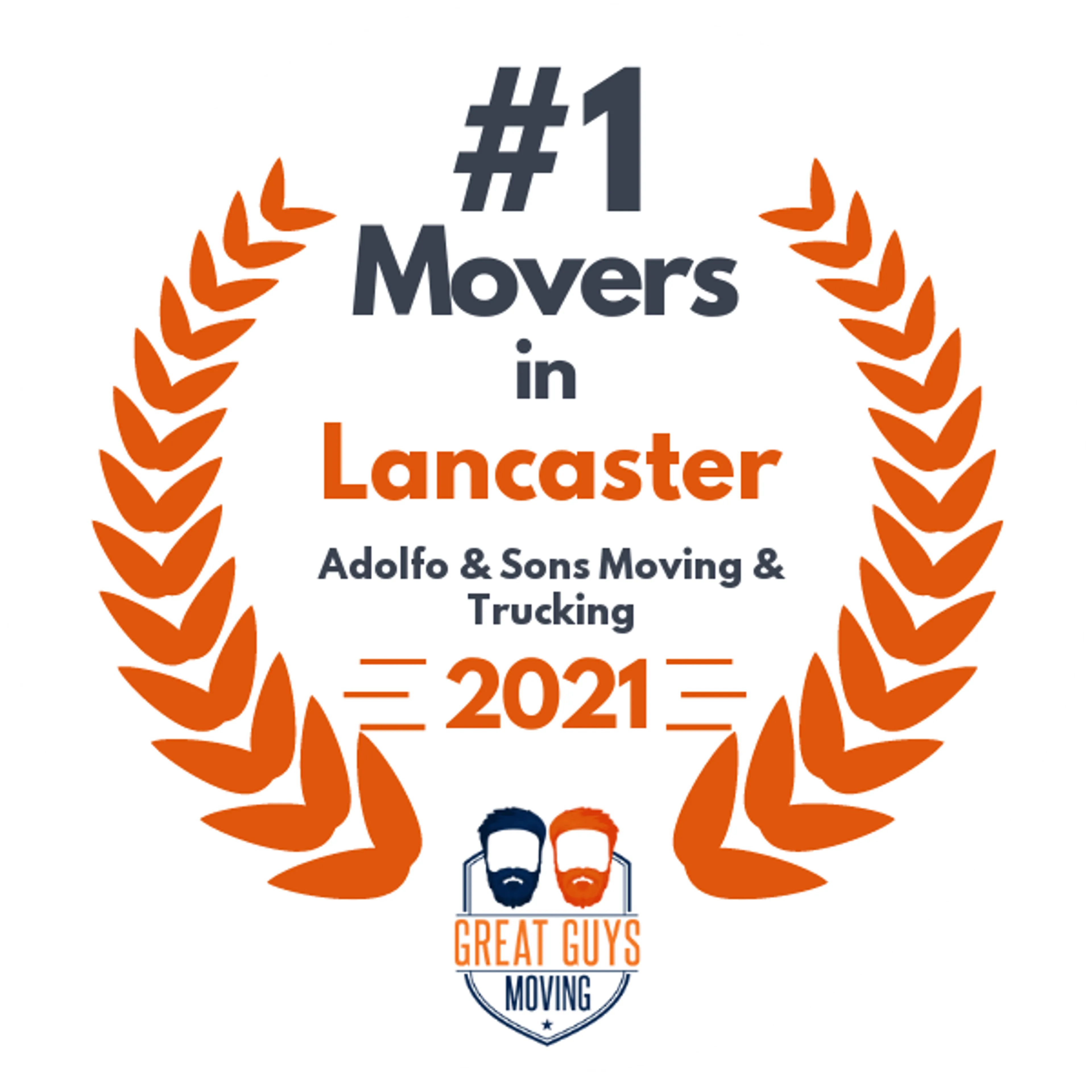 #1 Ranked Movers in Lancaster, CA 2021 award