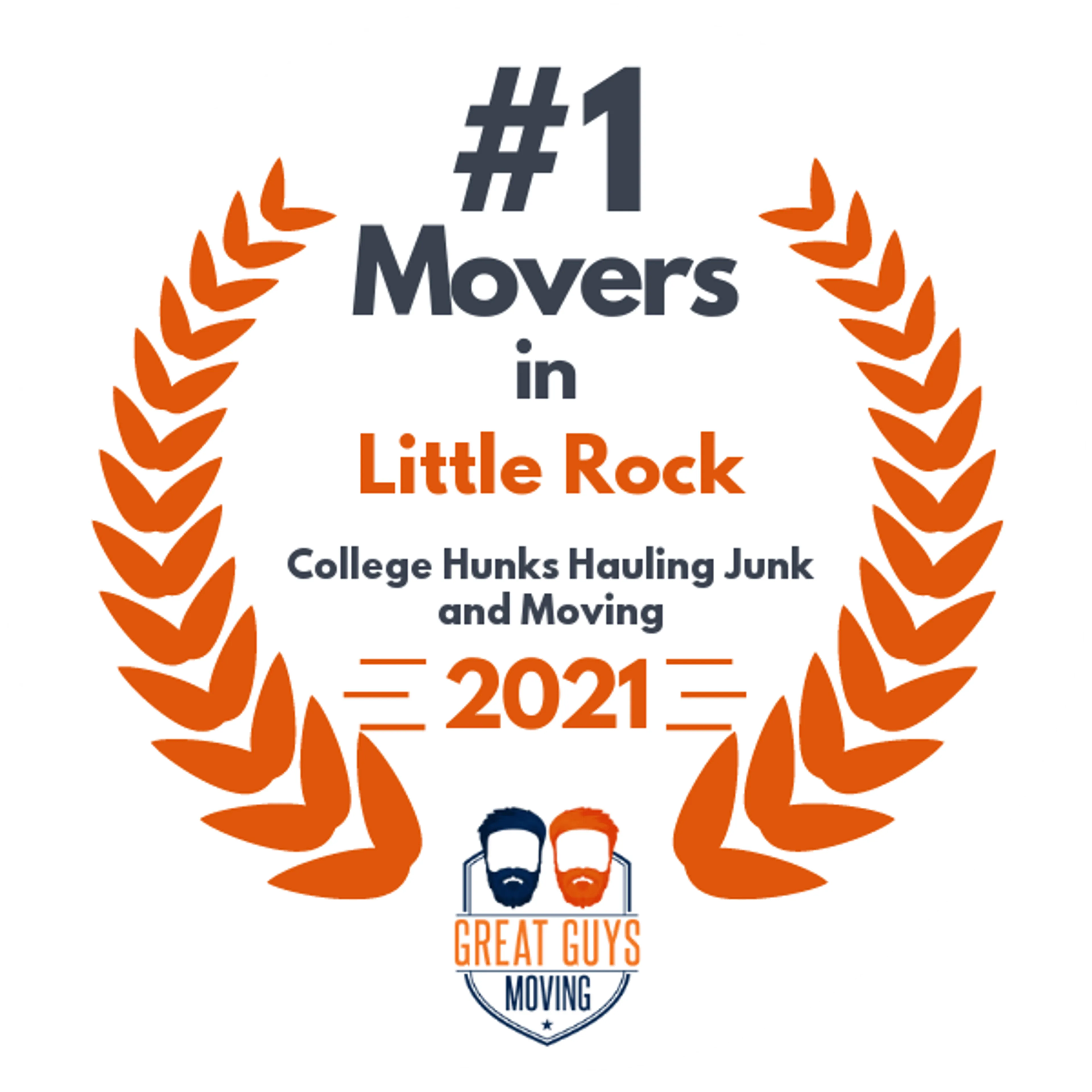 #1 Ranked Movers in Little Rock, AR 2021 award