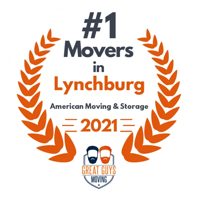 #1 Ranked Movers in Roanoke, VA 2021 award