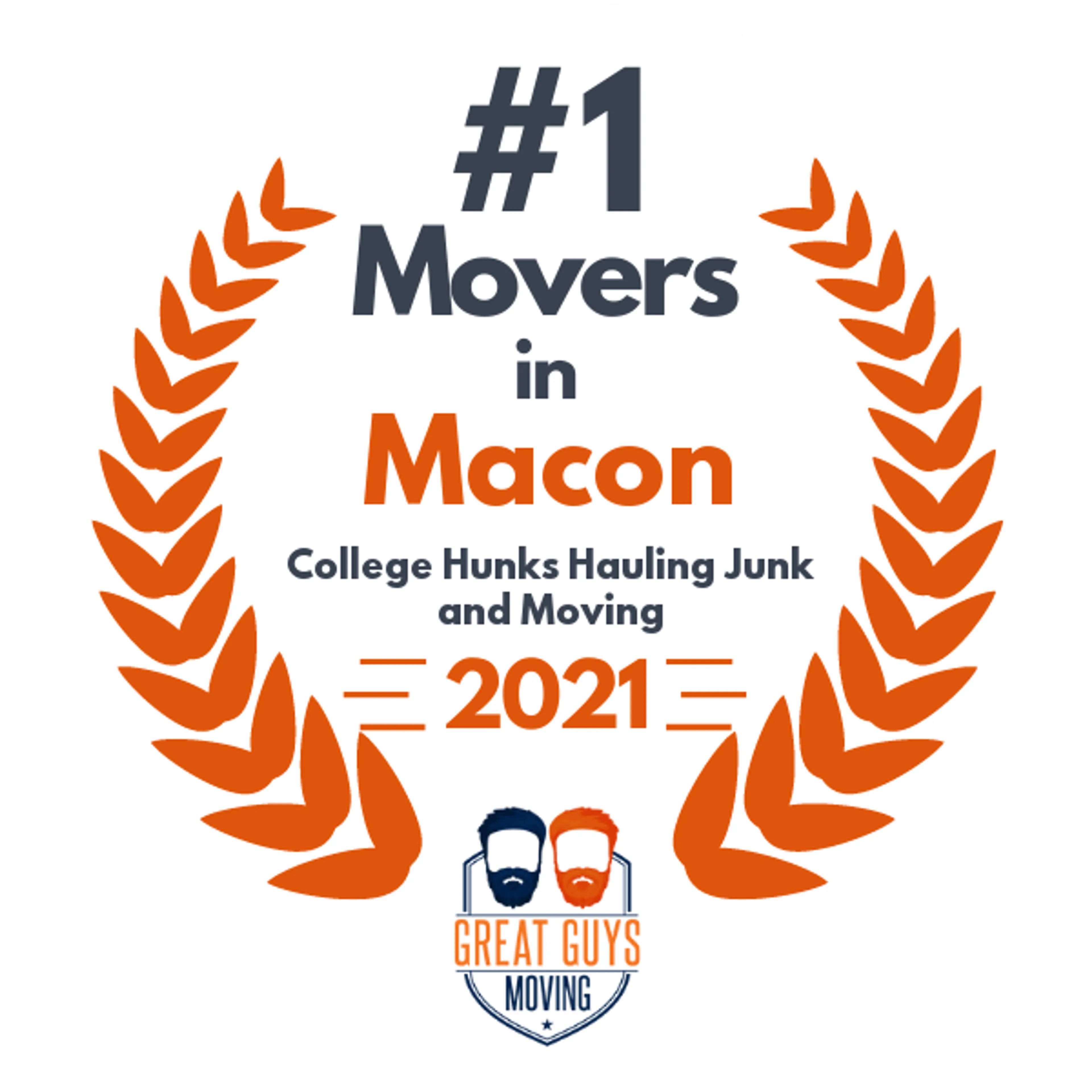 #1 Ranked Movers in Macon, GA 2021 award