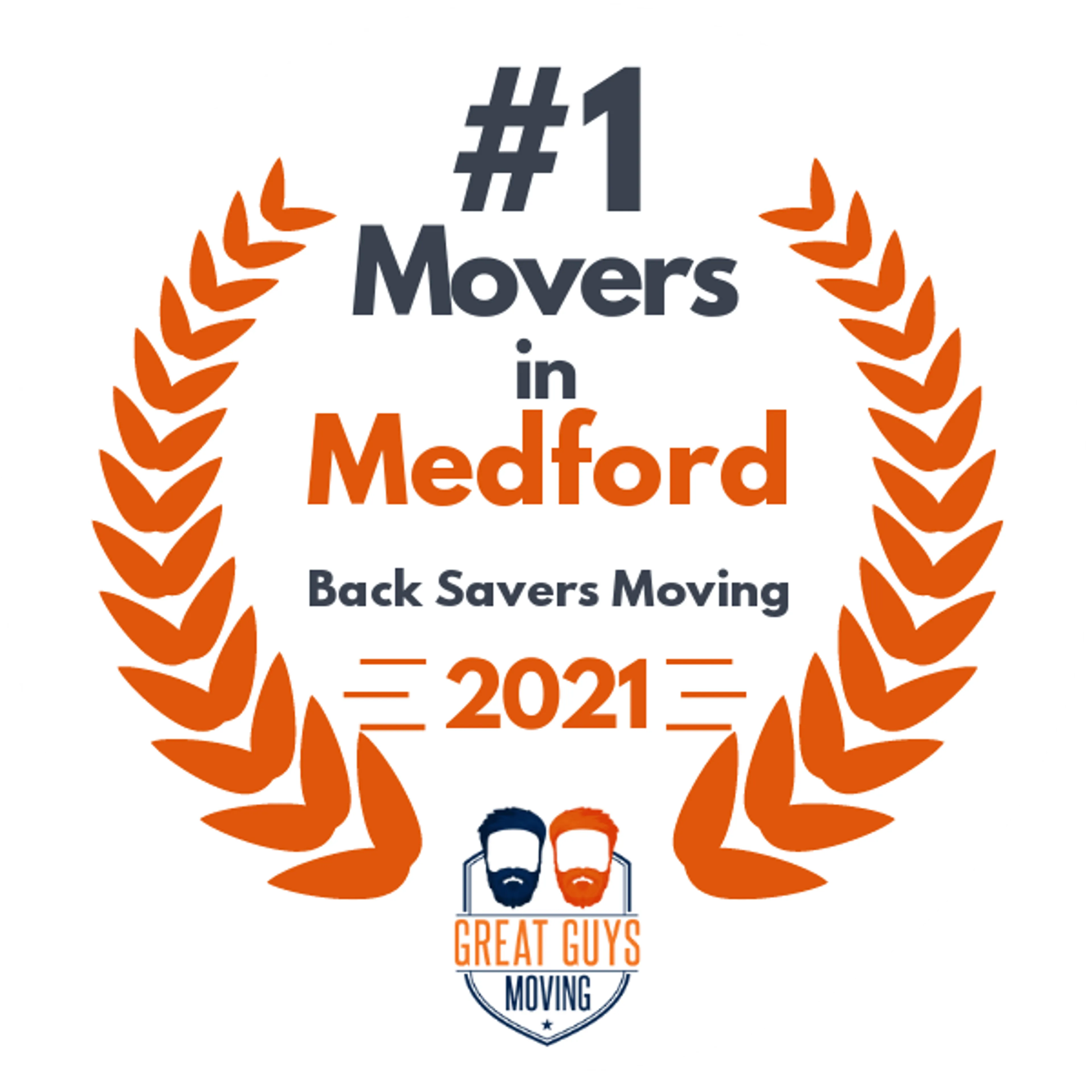 #1 Ranked Movers in Eugene, OR 2021 award