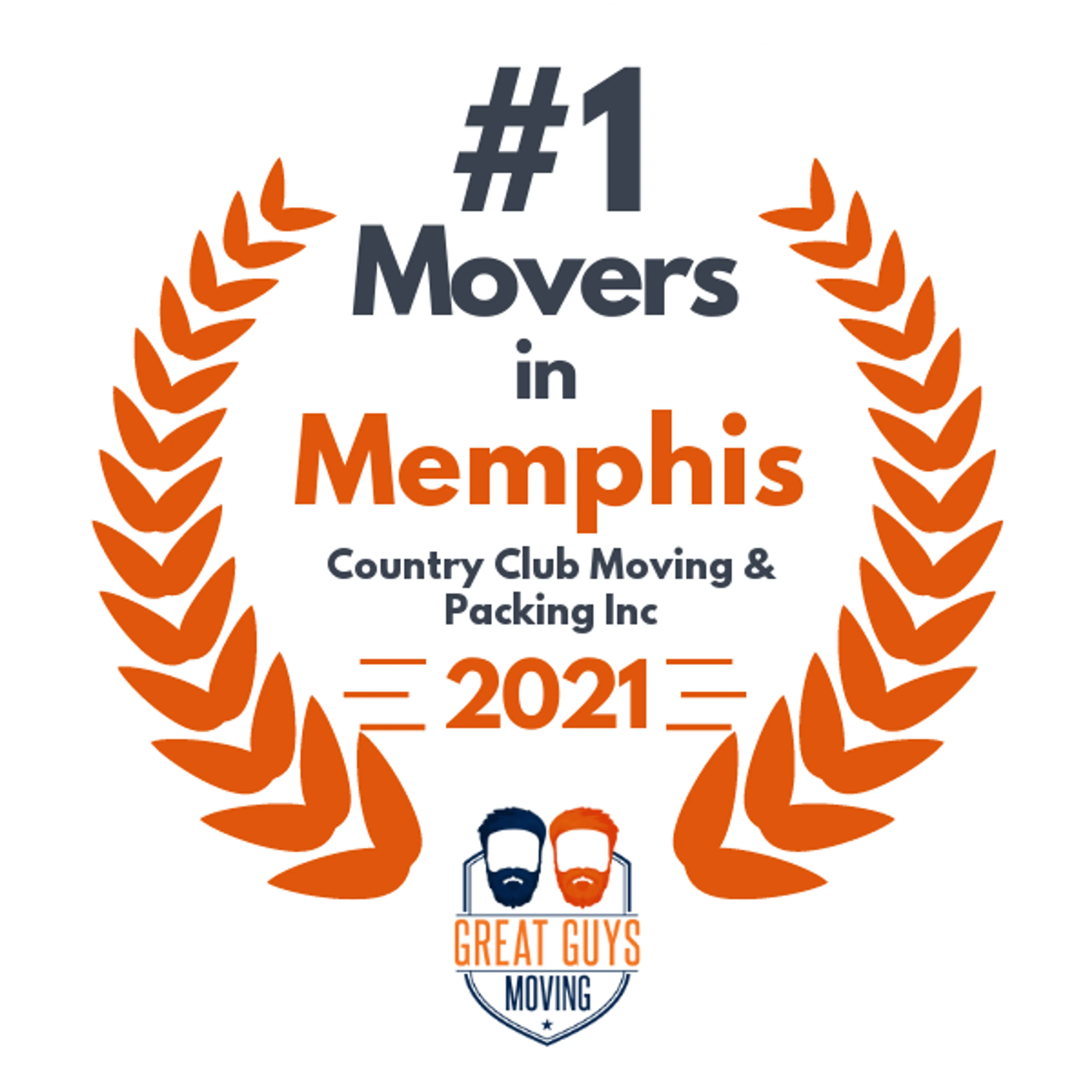 #1 Ranked Movers in Memphis, TN 2021 award