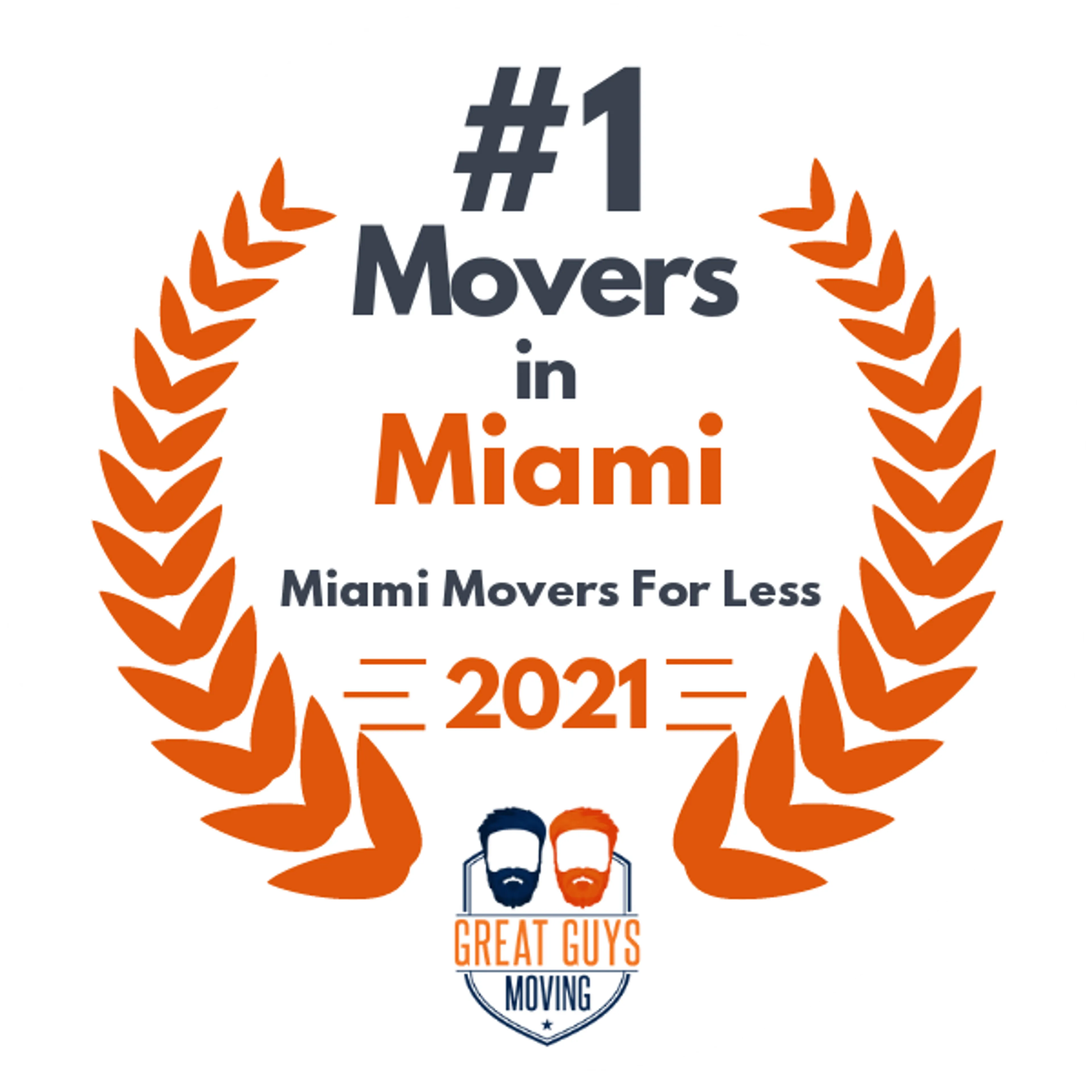 #1 Ranked Movers in Miami, FL 2021 award