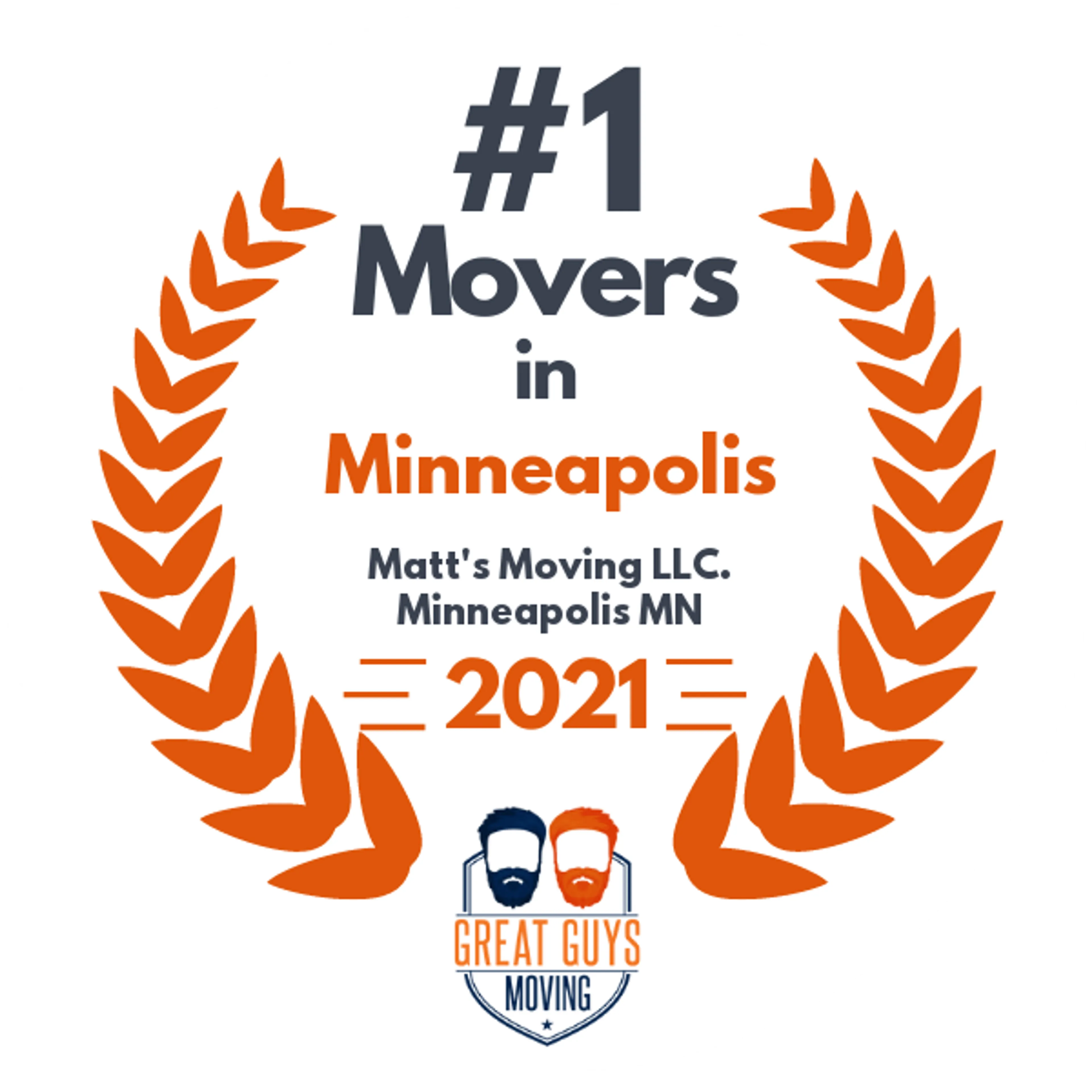 #1 Ranked Movers in Minneapolis, MN 2021 award