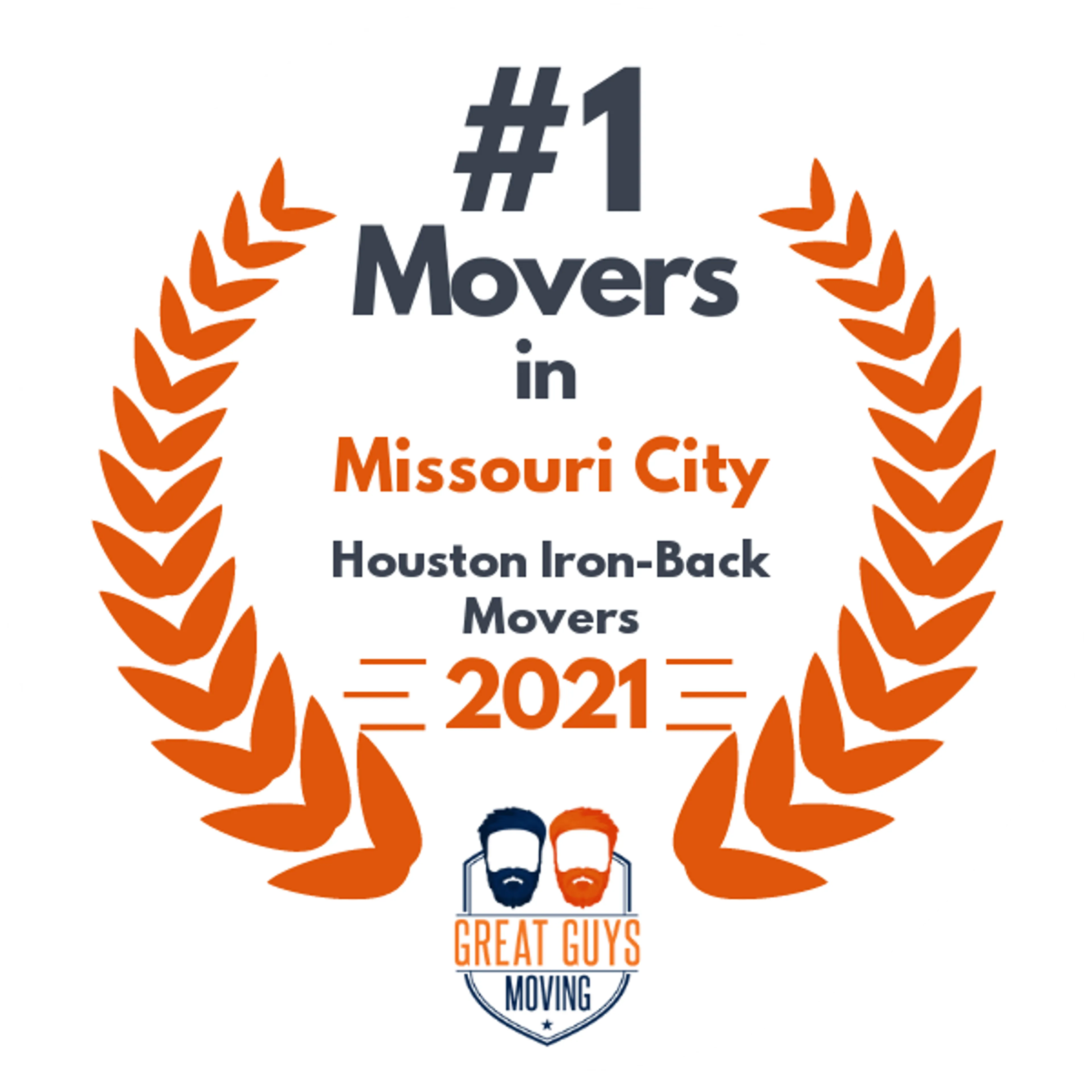 #1 Ranked Movers in Houston, TX 2021 award