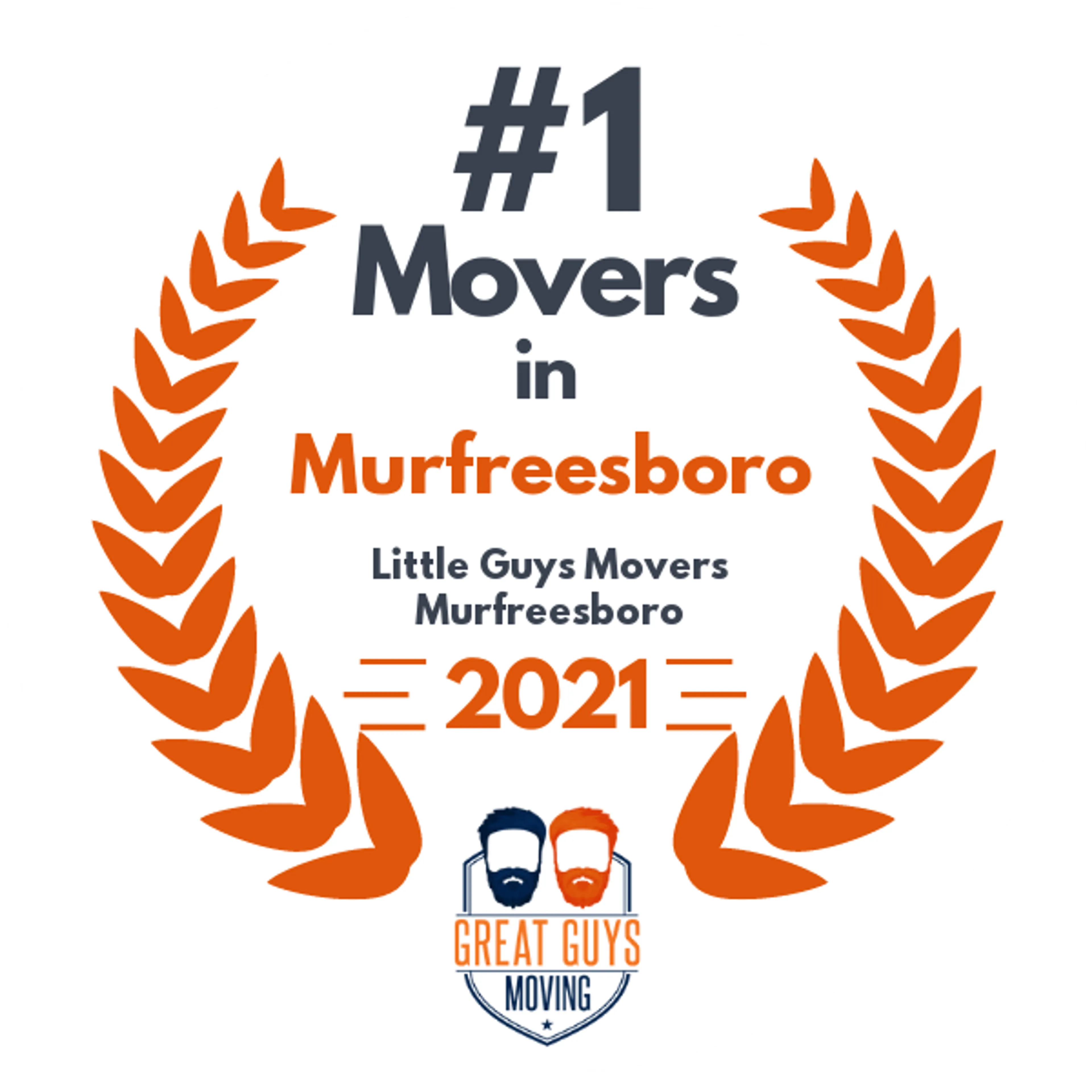 #1 Ranked Movers in Murfreesboro, TN 2021 award