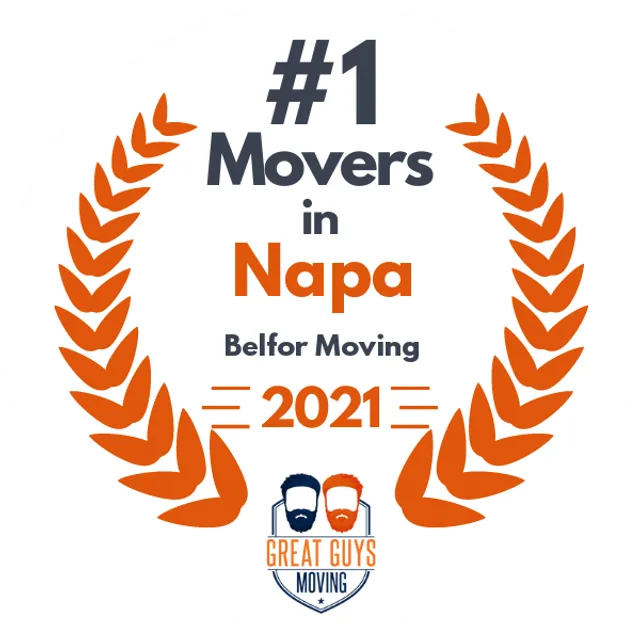 #1 Ranked Movers in Vallejo, CA 2021 award