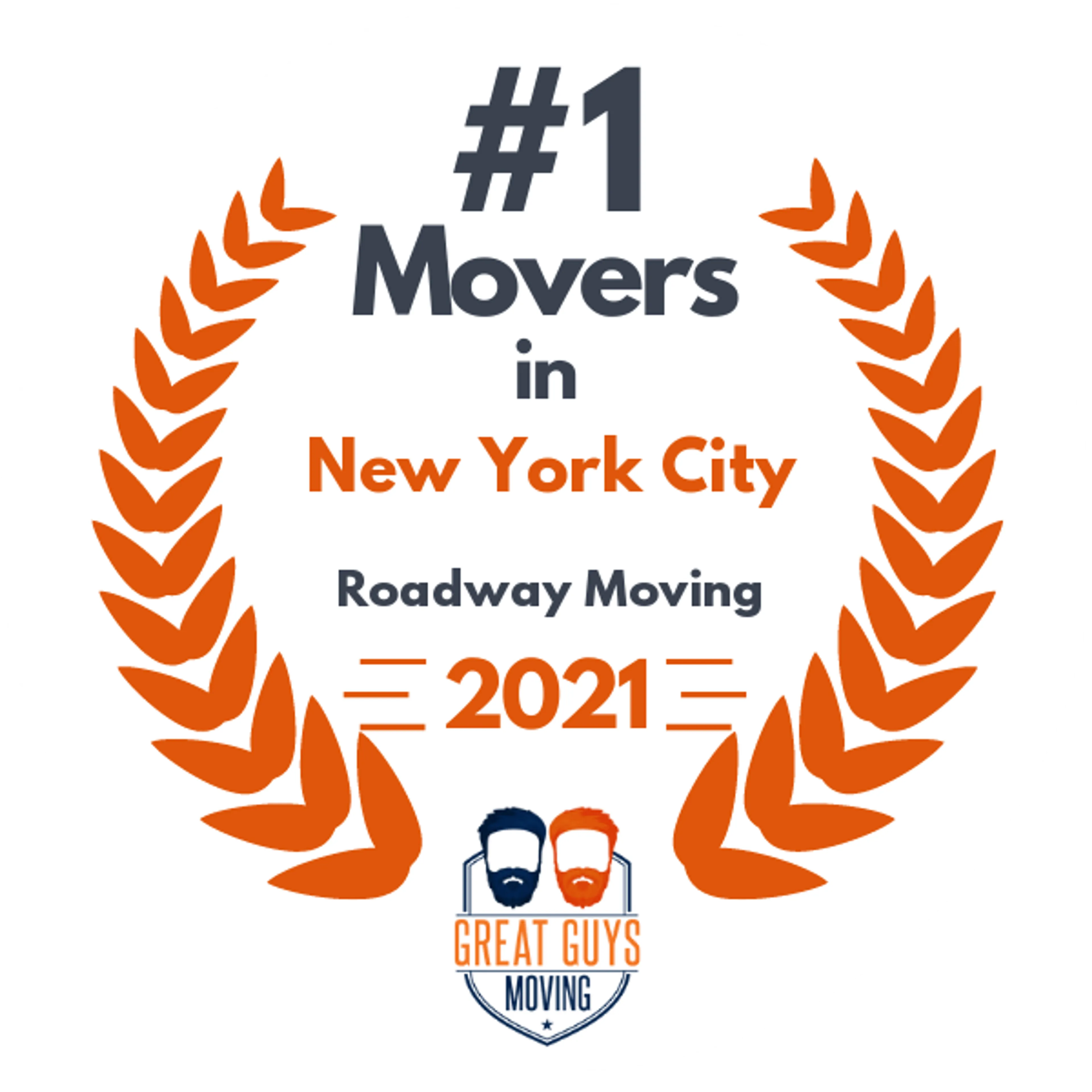 #1 Ranked Movers in New York City, NY 2021 award
