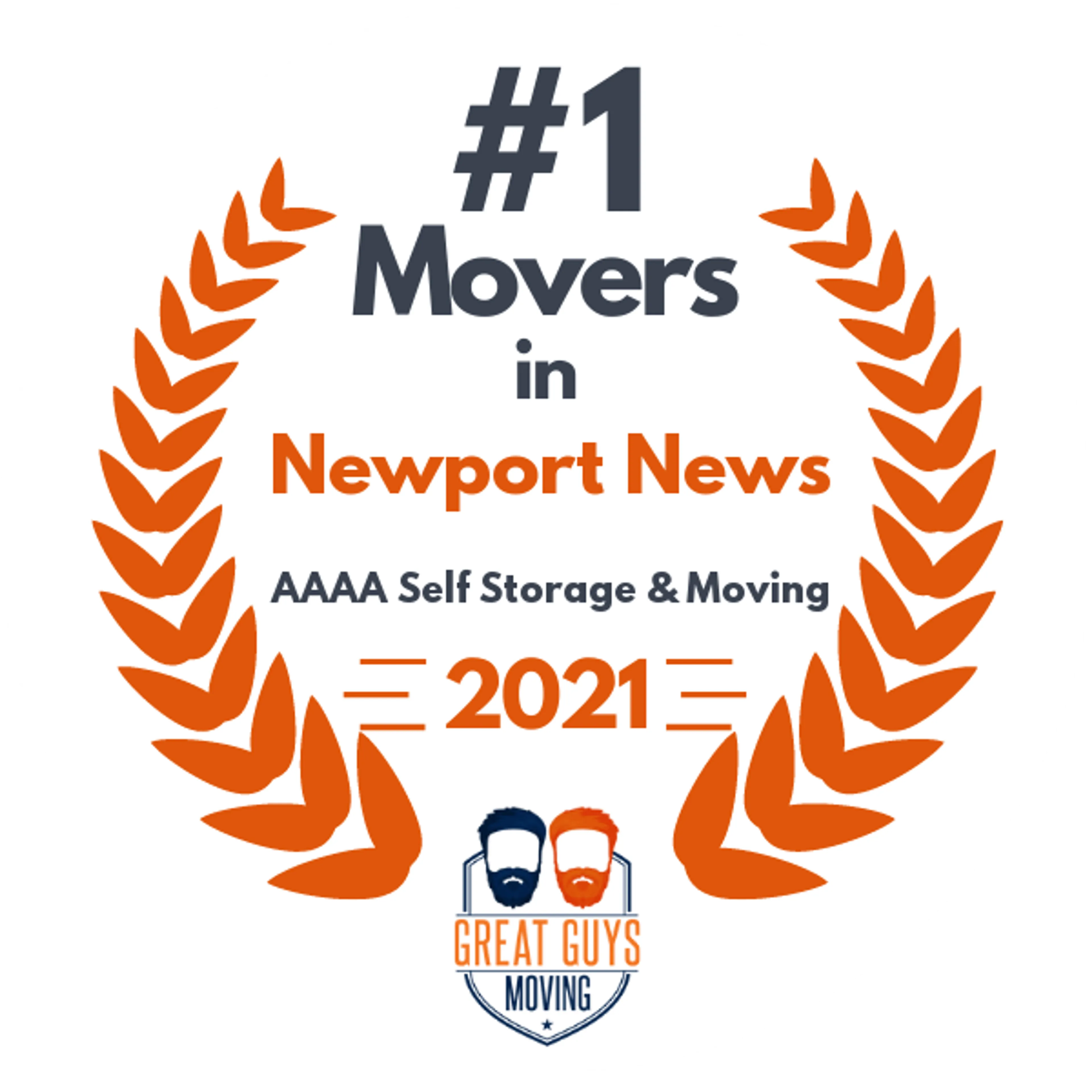 #1 Ranked Movers in Newport News, VA 2021 award