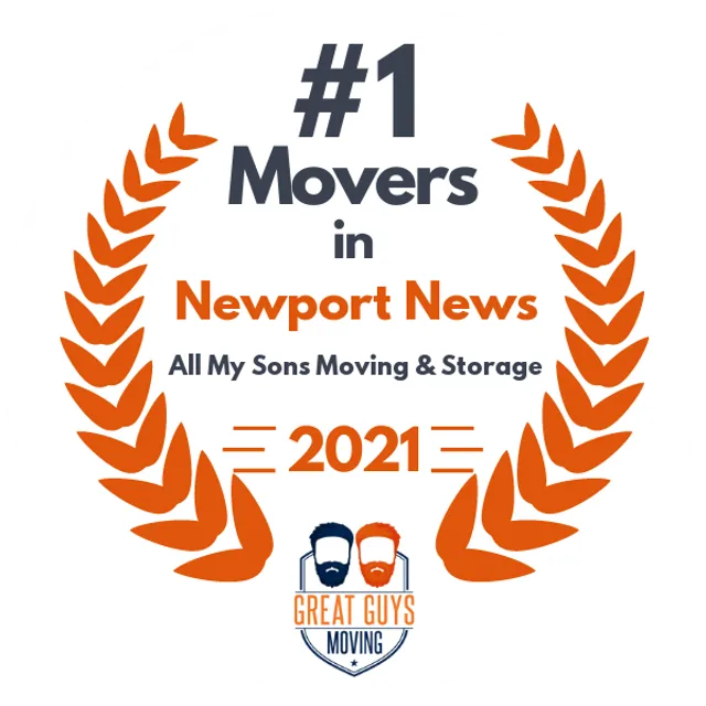 #1 Ranked Movers in Norfolk, VA 2021 award