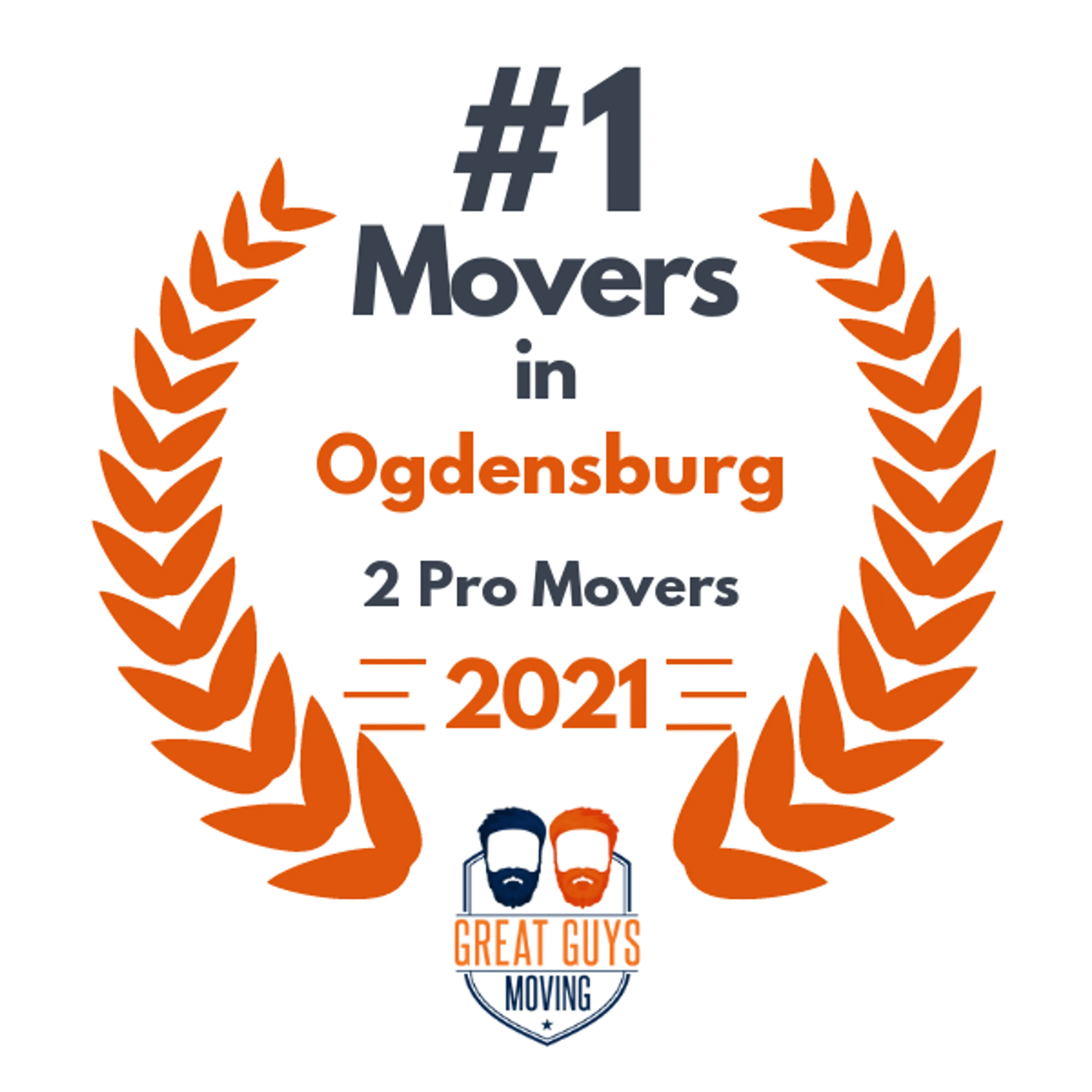 #1 Ranked Movers in Ogdensburg, NY 2021 award