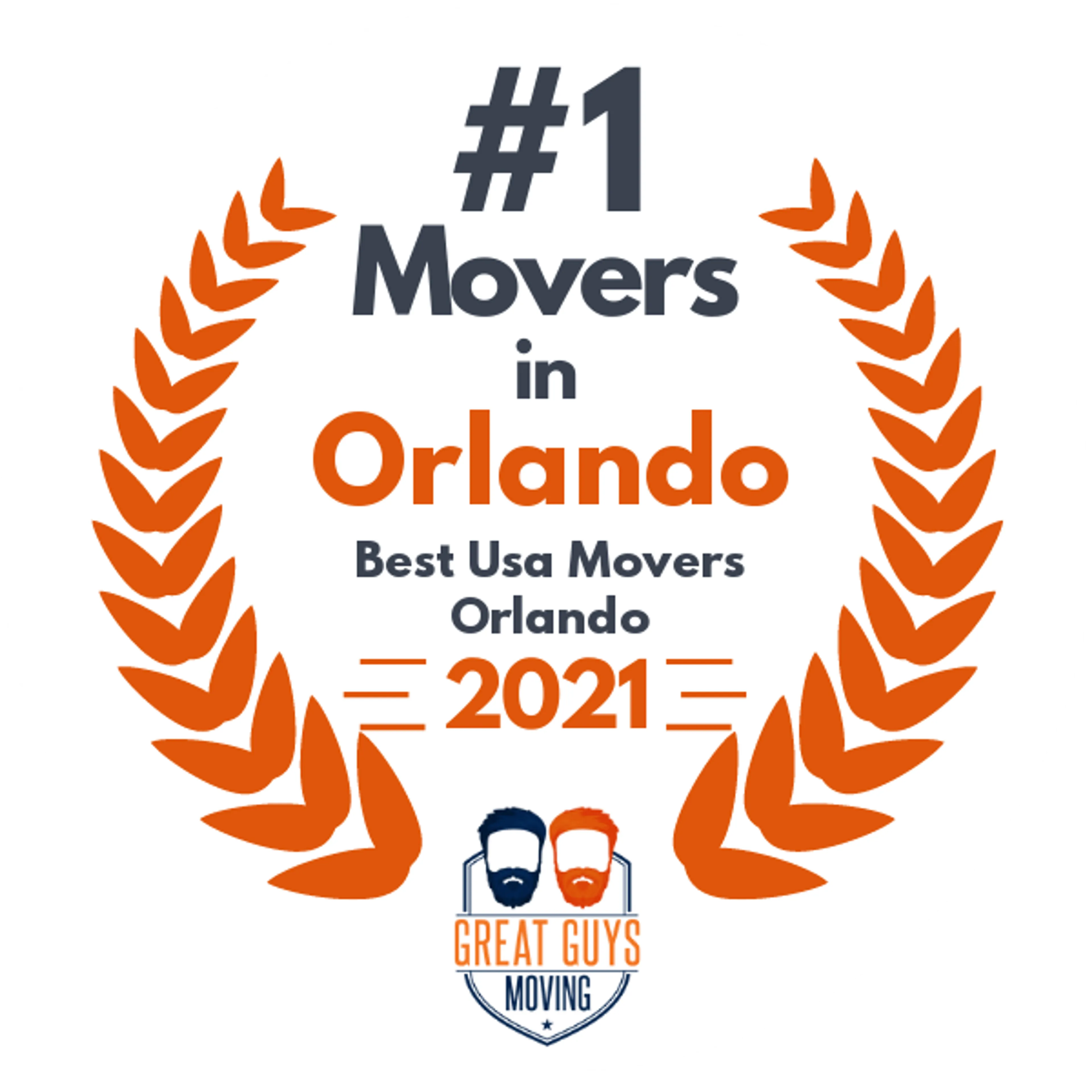 #1 Ranked Movers in Orlando, FL 2021 award