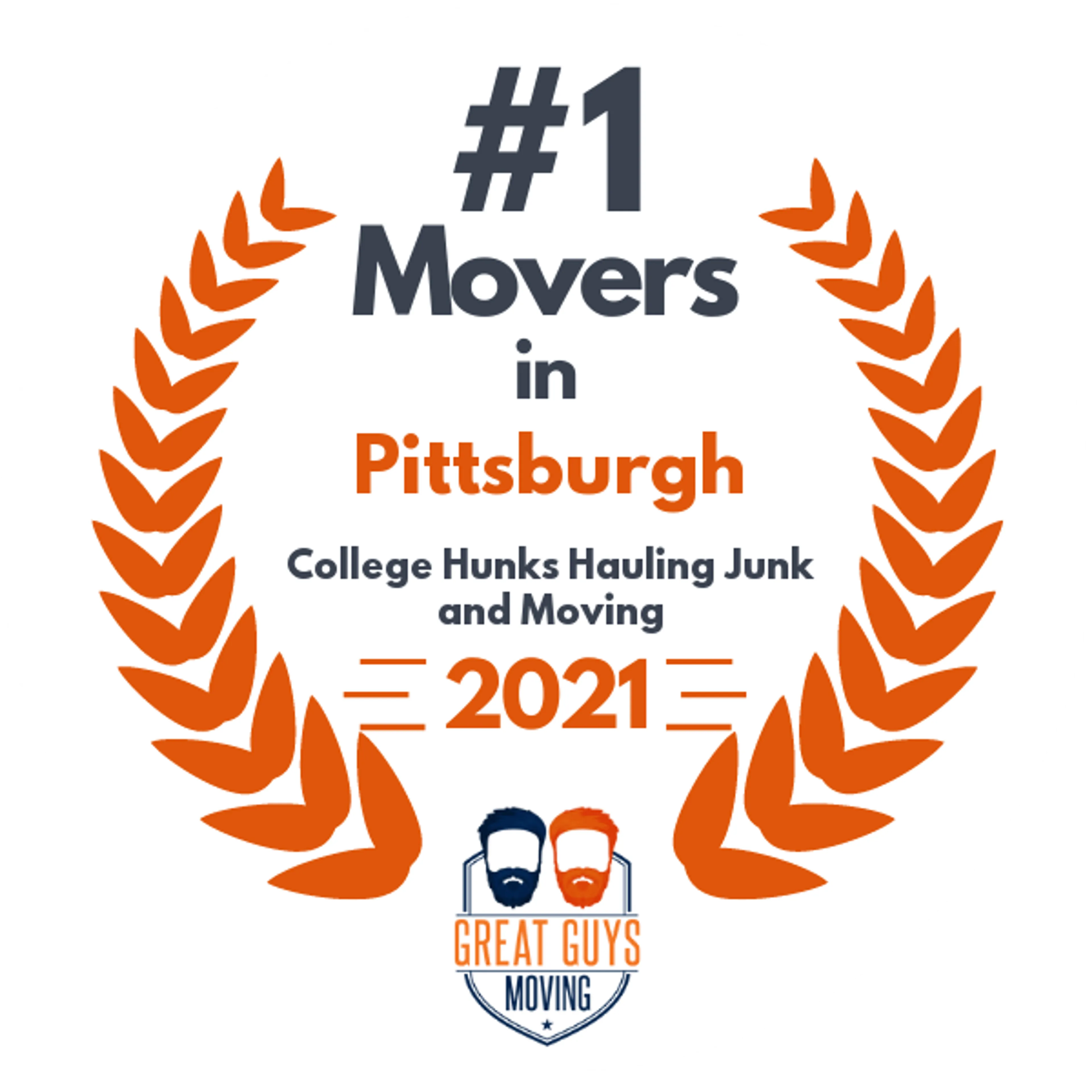 #1 Ranked Movers in Pittsburgh, PA 2021 award