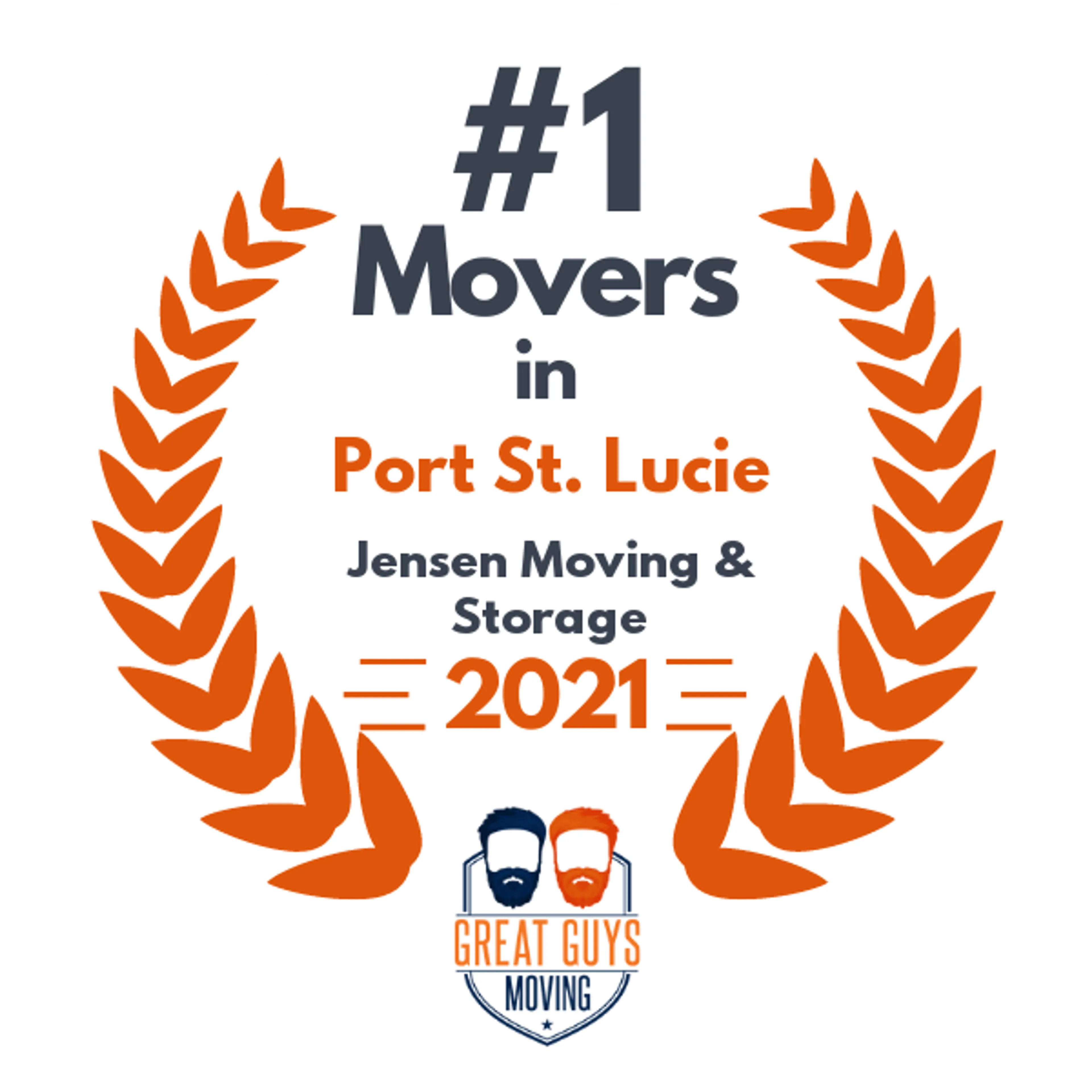 #1 Ranked Movers in Port St. Lucie, FL 2021 award